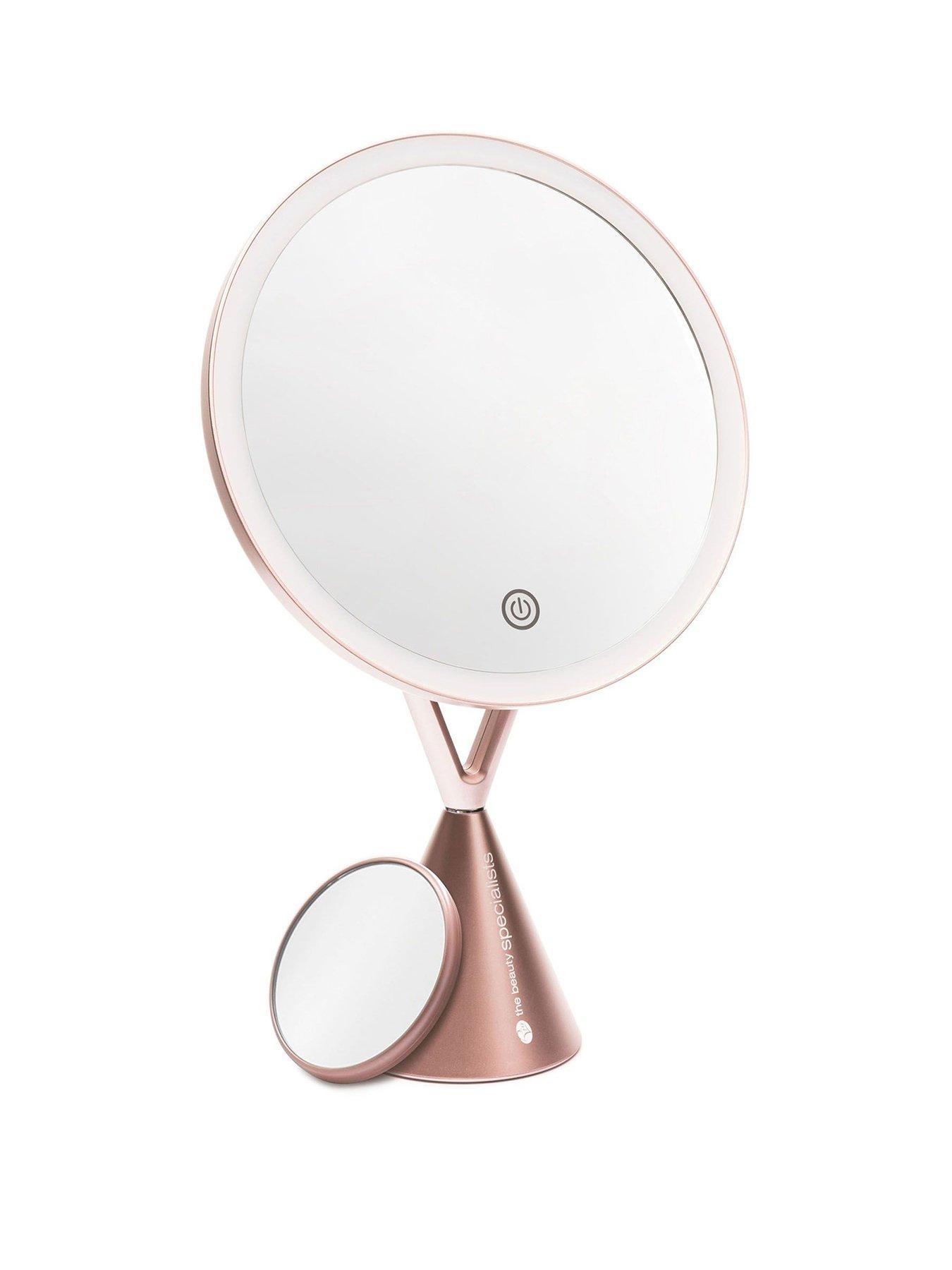 undefined HD Illuminated Makeup Mirror With Compact Magnifying Mirror