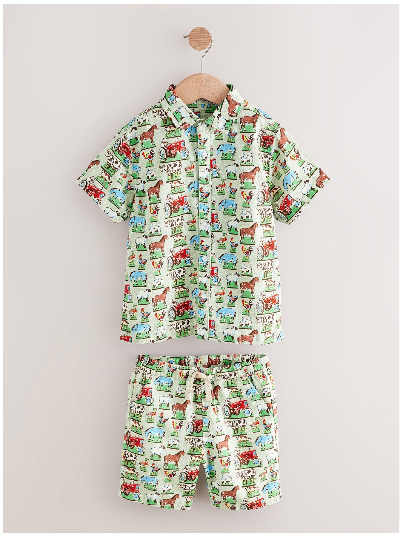 undefined Linen Green Farm Set