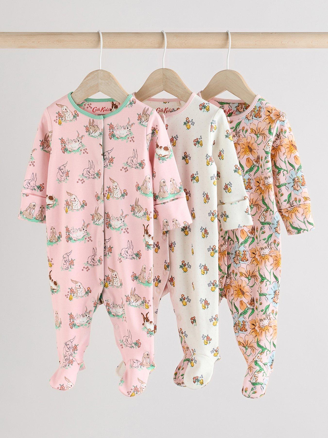 undefined Baby Girls 3 Pack Sleepsuits - Multi