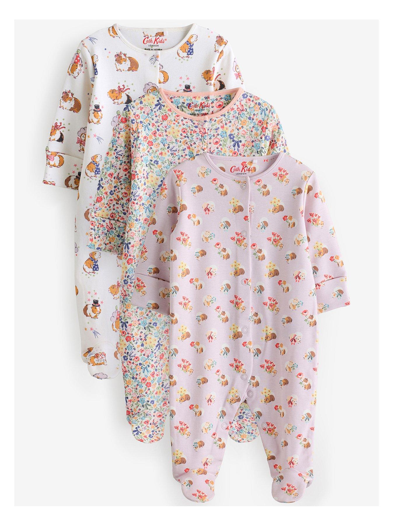 undefined Lilac Purple Floral Baby 100% Cotton Sleepsuit
