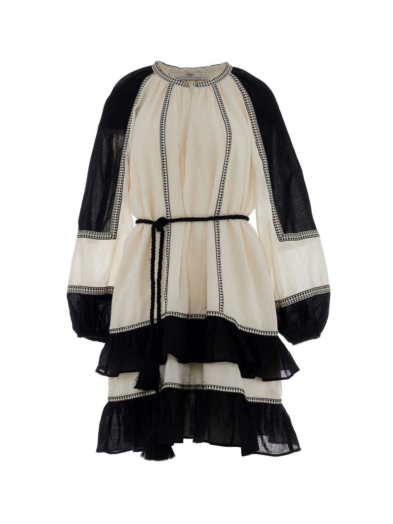 princess polly baby blue dress Devotion Twins Emphasis Long Sleeve Dress - Cream/Black
