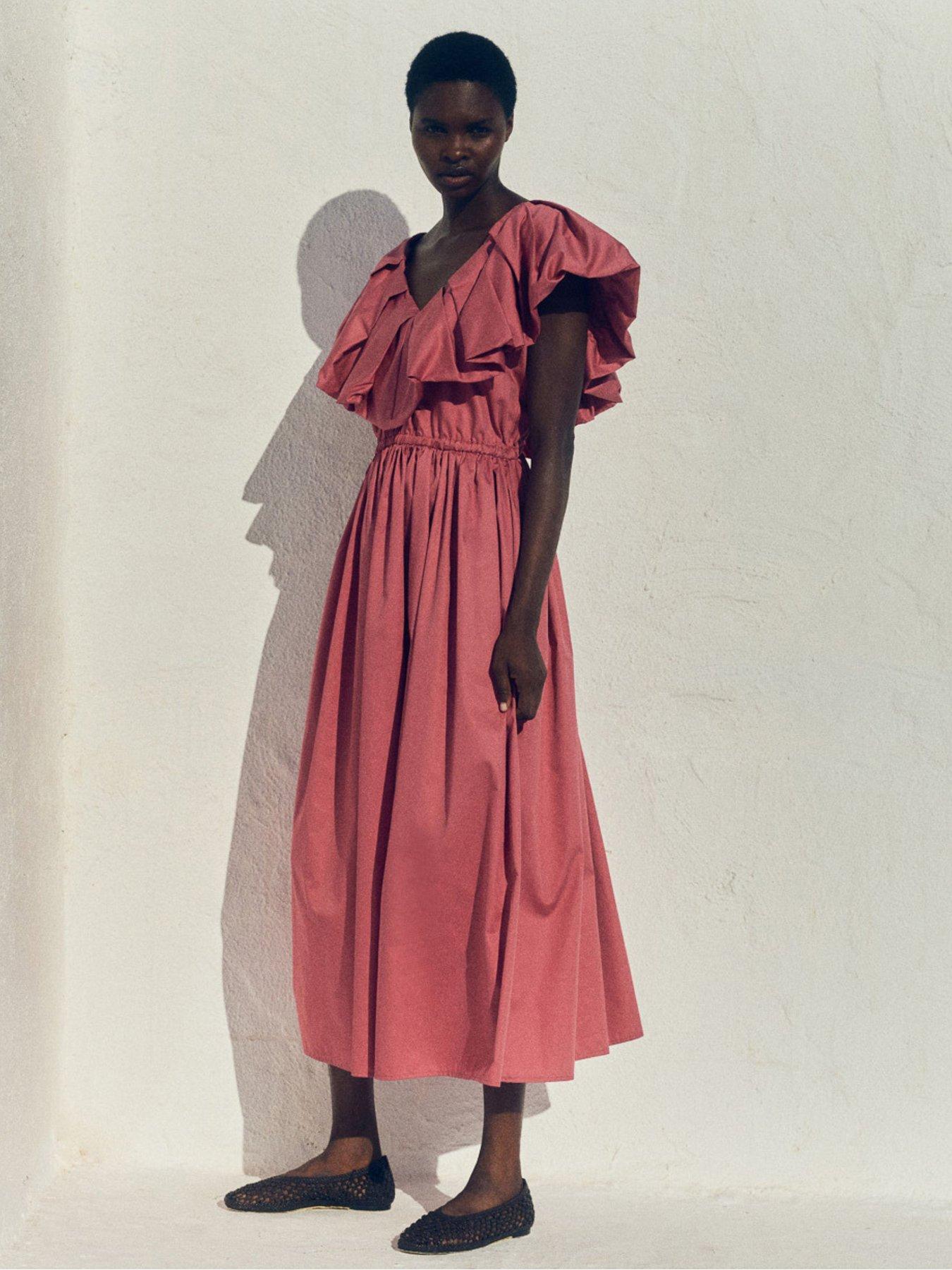 devotion pink dress DEVOTION TWINS ROUBINI LONG DRESS Multi Pink Orange