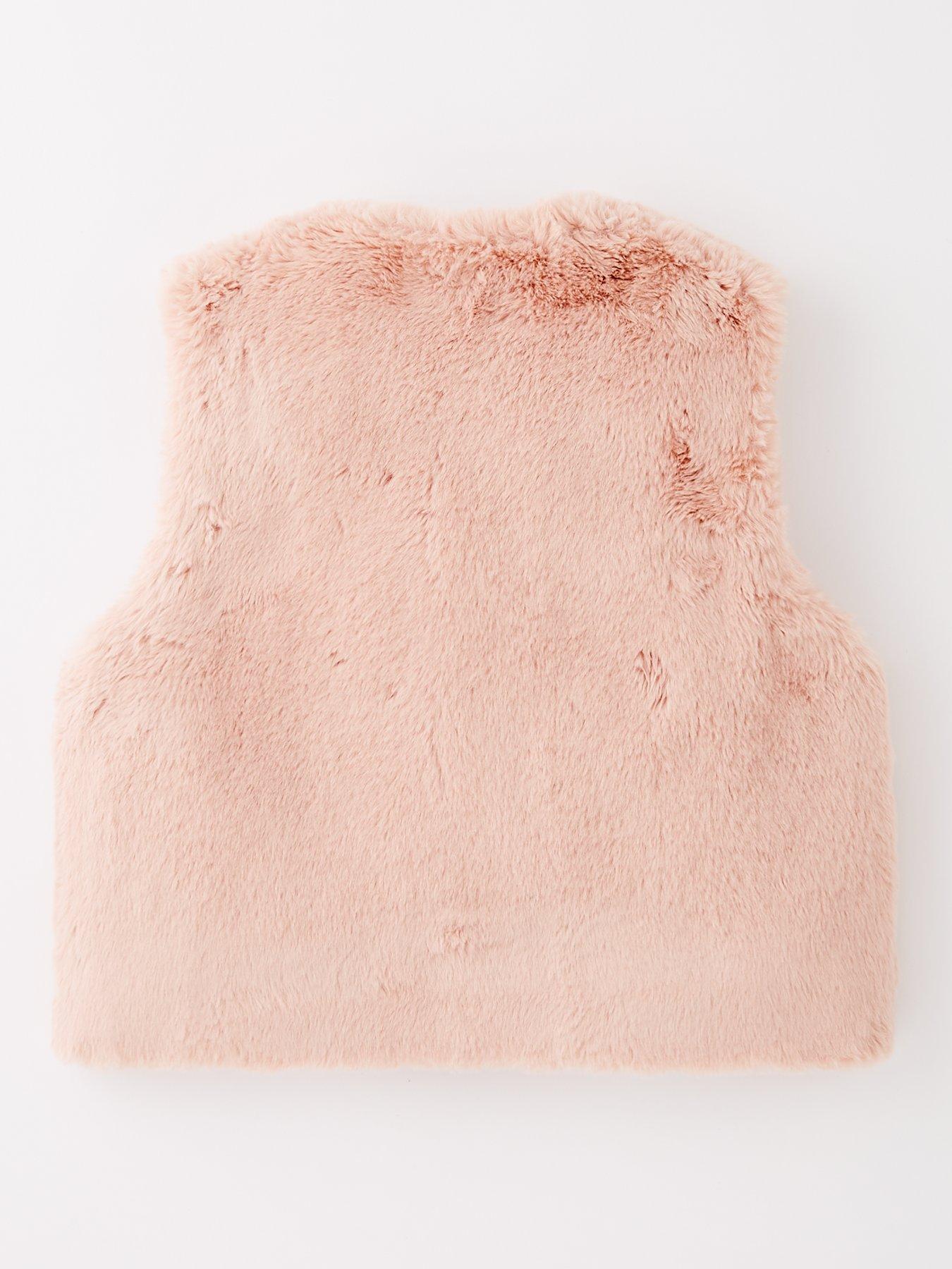 Image 2 of 4 of V by Very Girls Faux Fur Gilet - Pink
