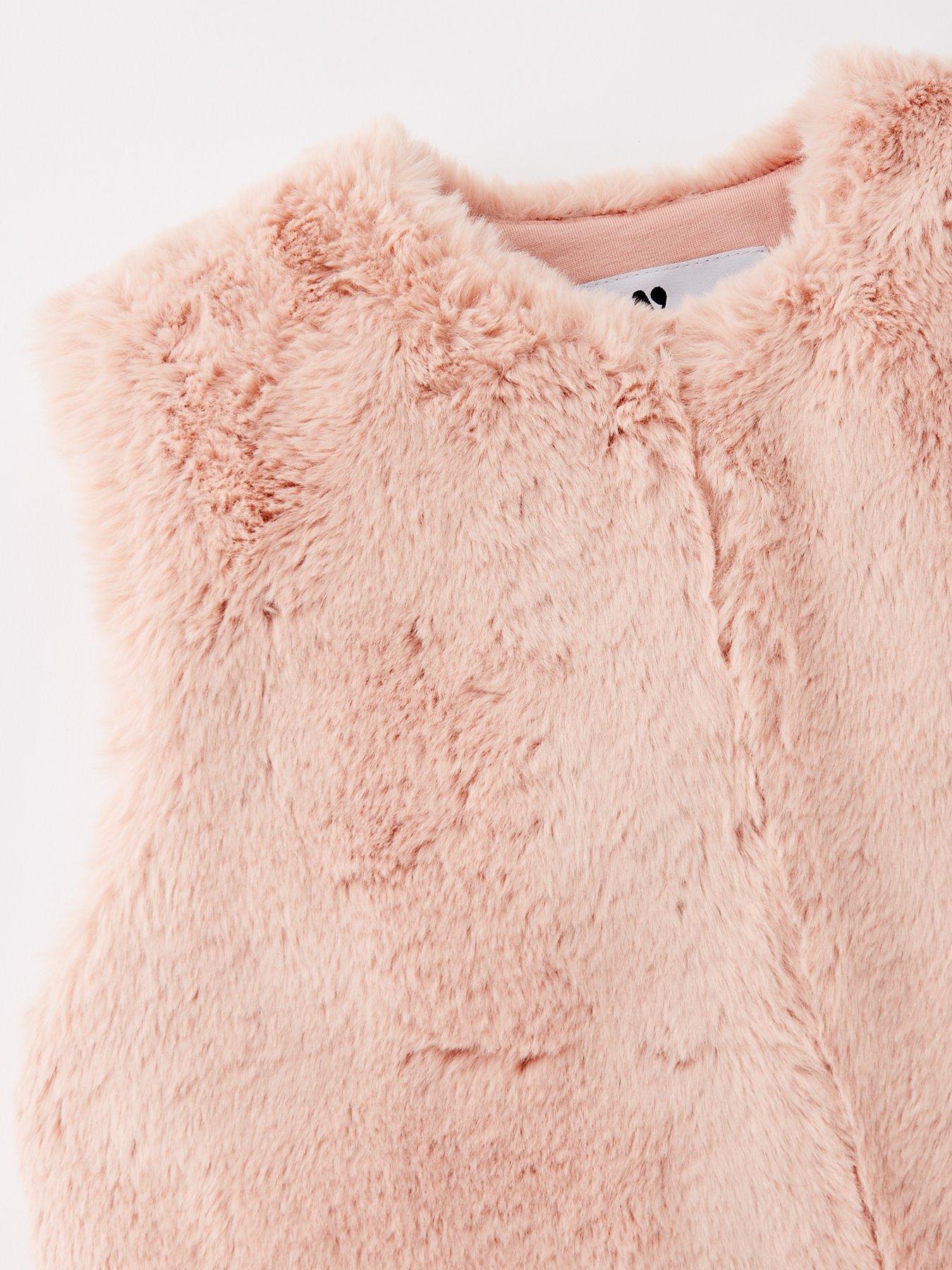 Image 3 of 4 of V by Very Girls Faux Fur Gilet - Pink