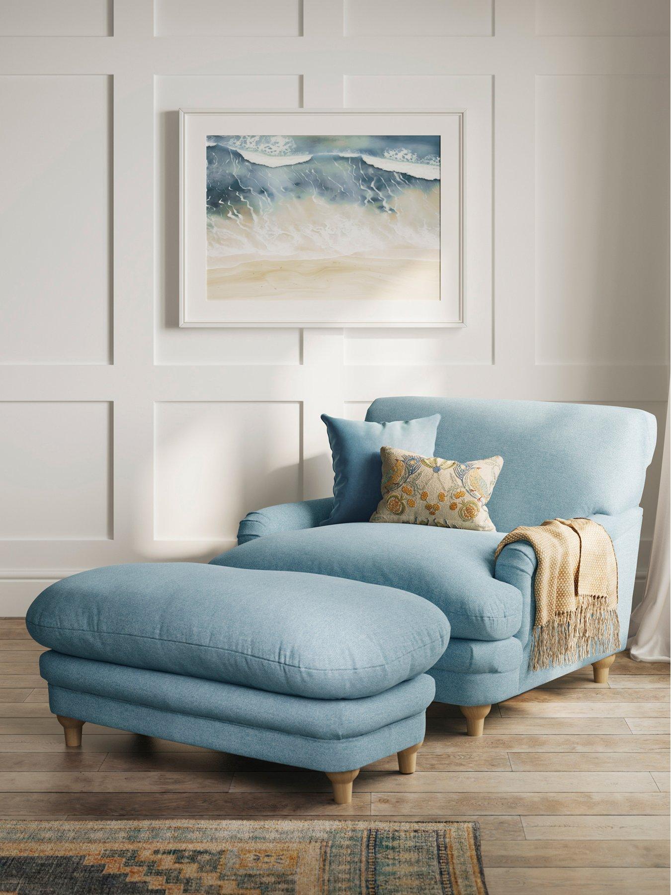 LPD Home Plumpton Footstool - Duck Egg