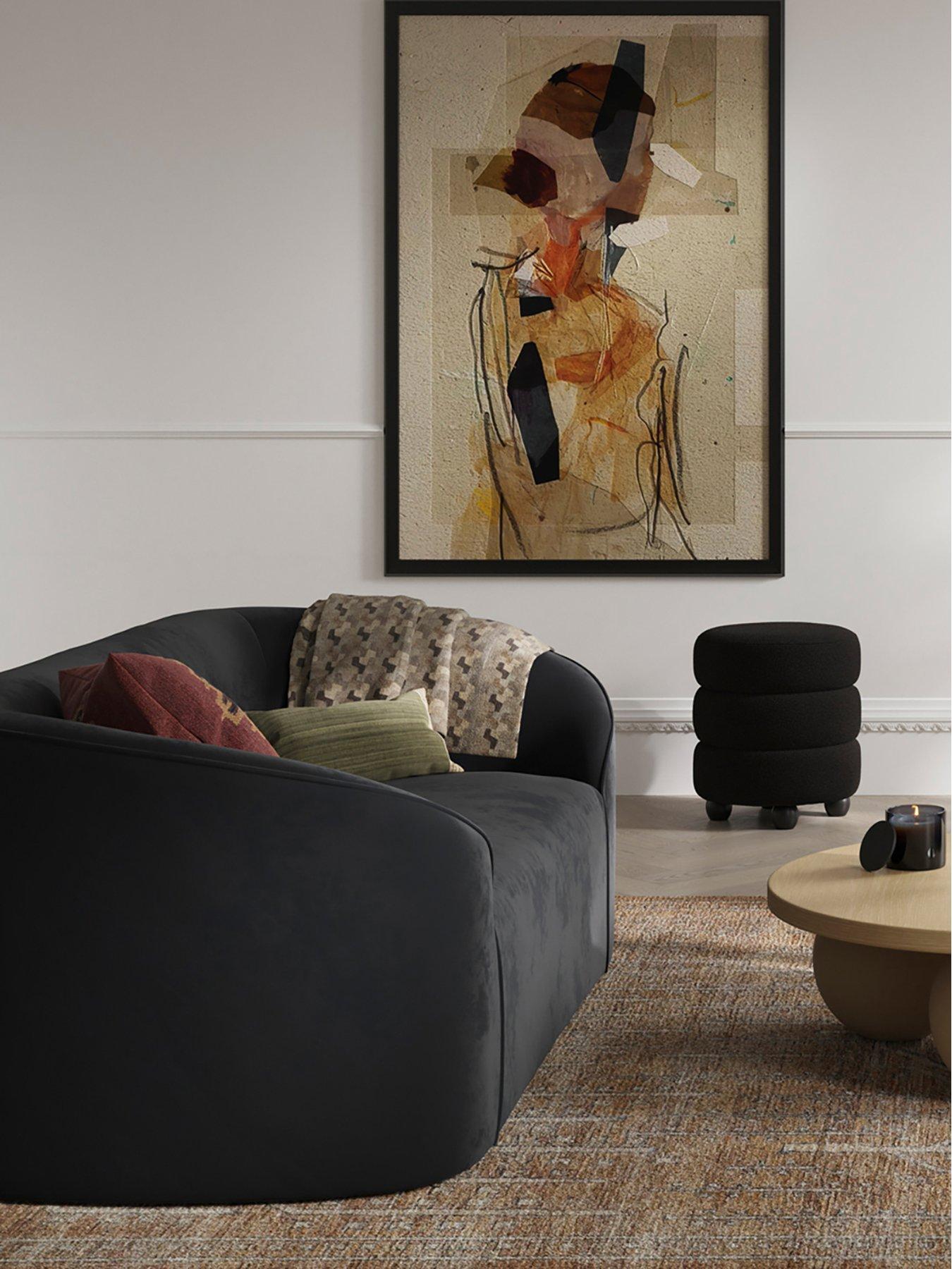 LPD Home Zuma 2 Seater Sofa - Black