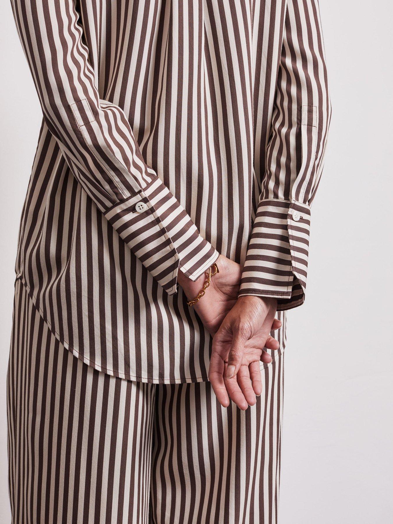 Image 5 of 5 of Vi.ve.re Lois Stripe Easy Shirt - Brown