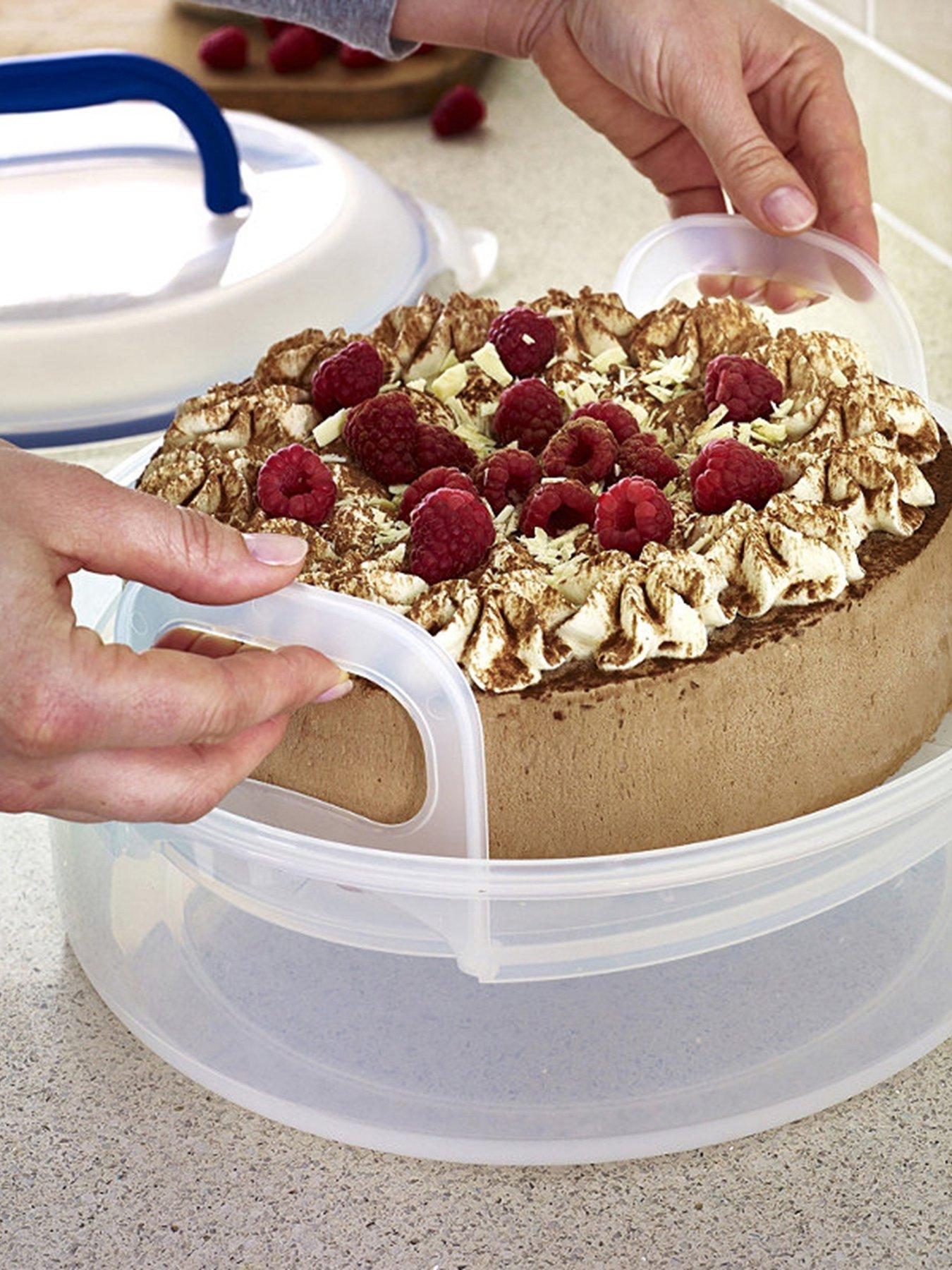 undefined Round Cake Carrier Tray & Carrier Handle
