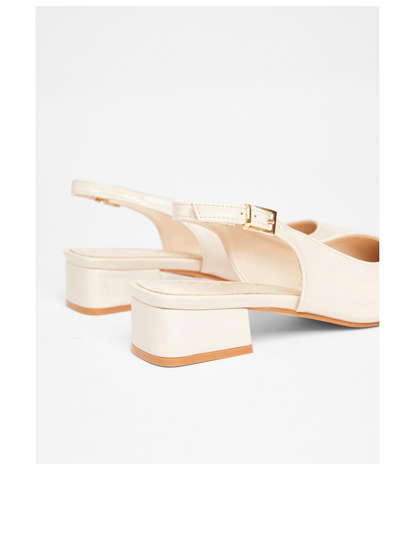 Image 3 of 5 of Quiz Wide Fit Nude Faux Leather Pumps