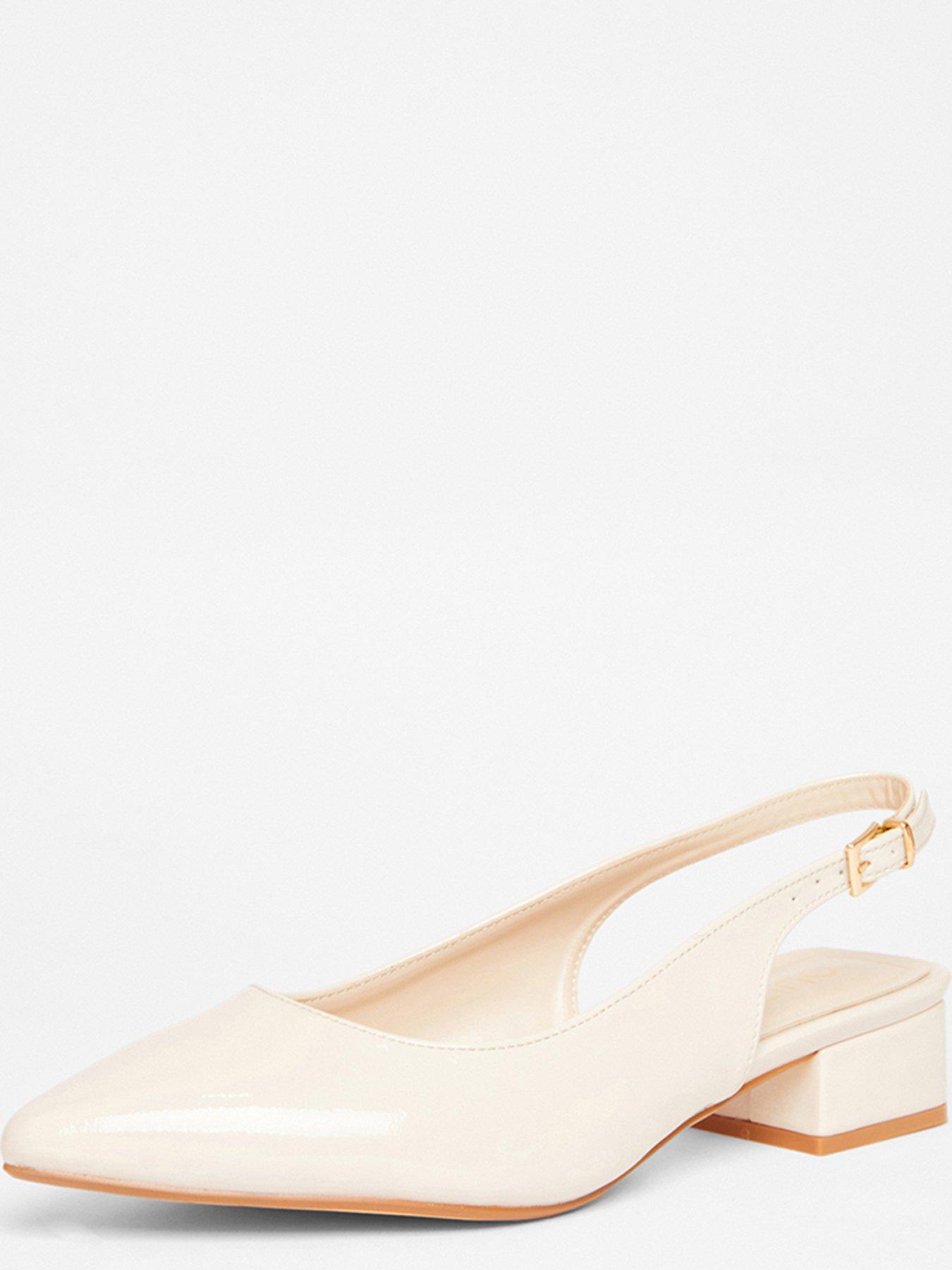 Image 4 of 5 of Quiz Wide Fit Nude Faux Leather Pumps