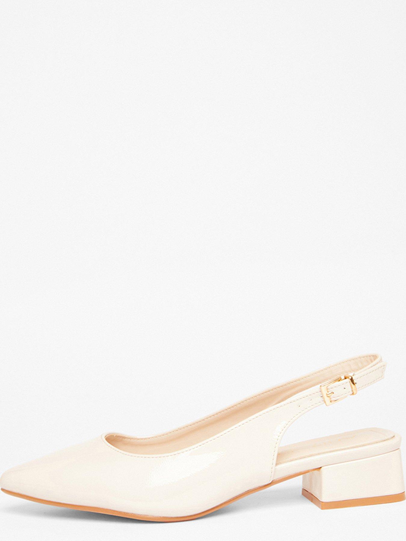 Image 5 of 5 of Quiz Wide Fit Nude Faux Leather Pumps