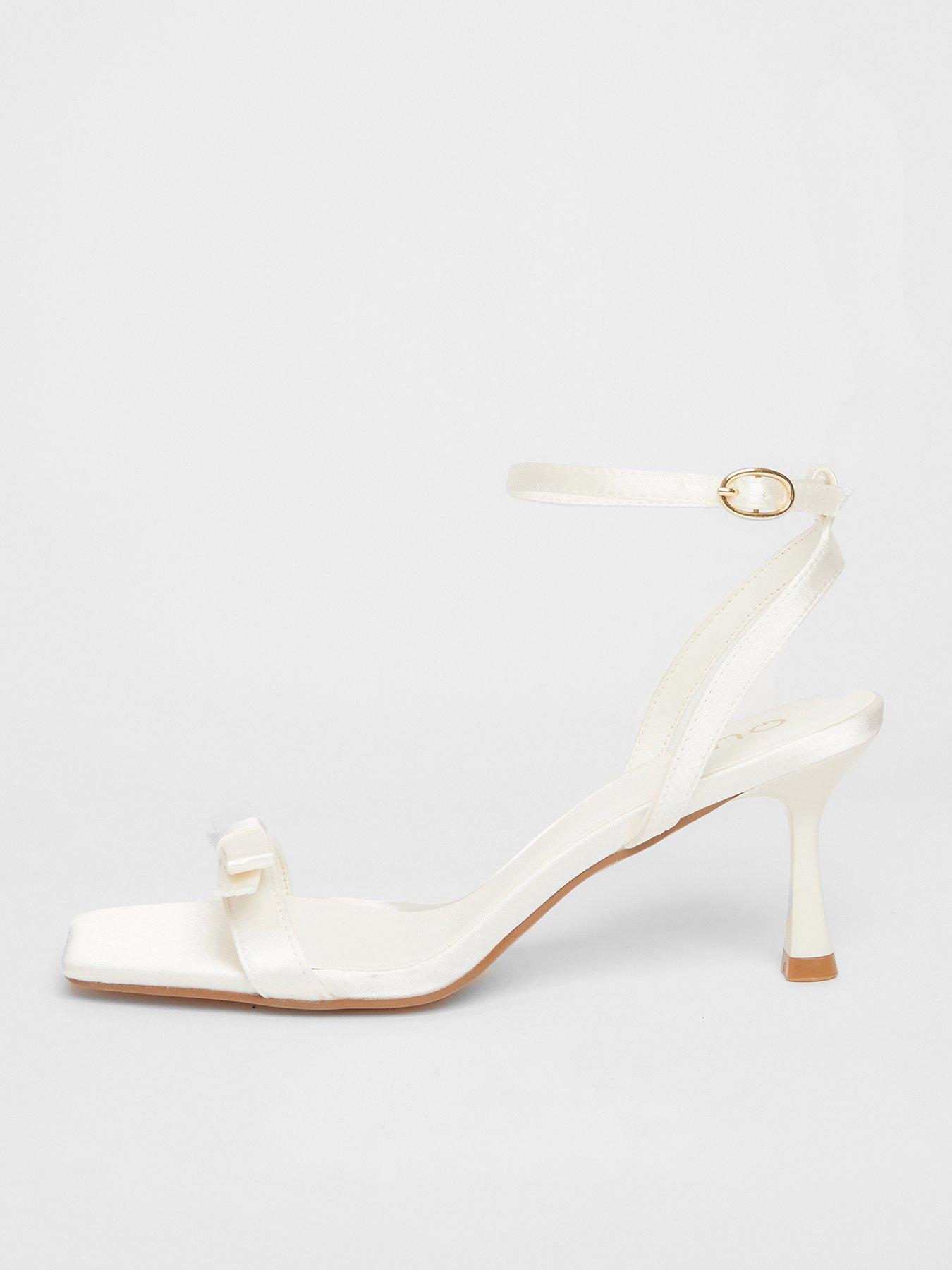 undefined Bridal White Bow Heels