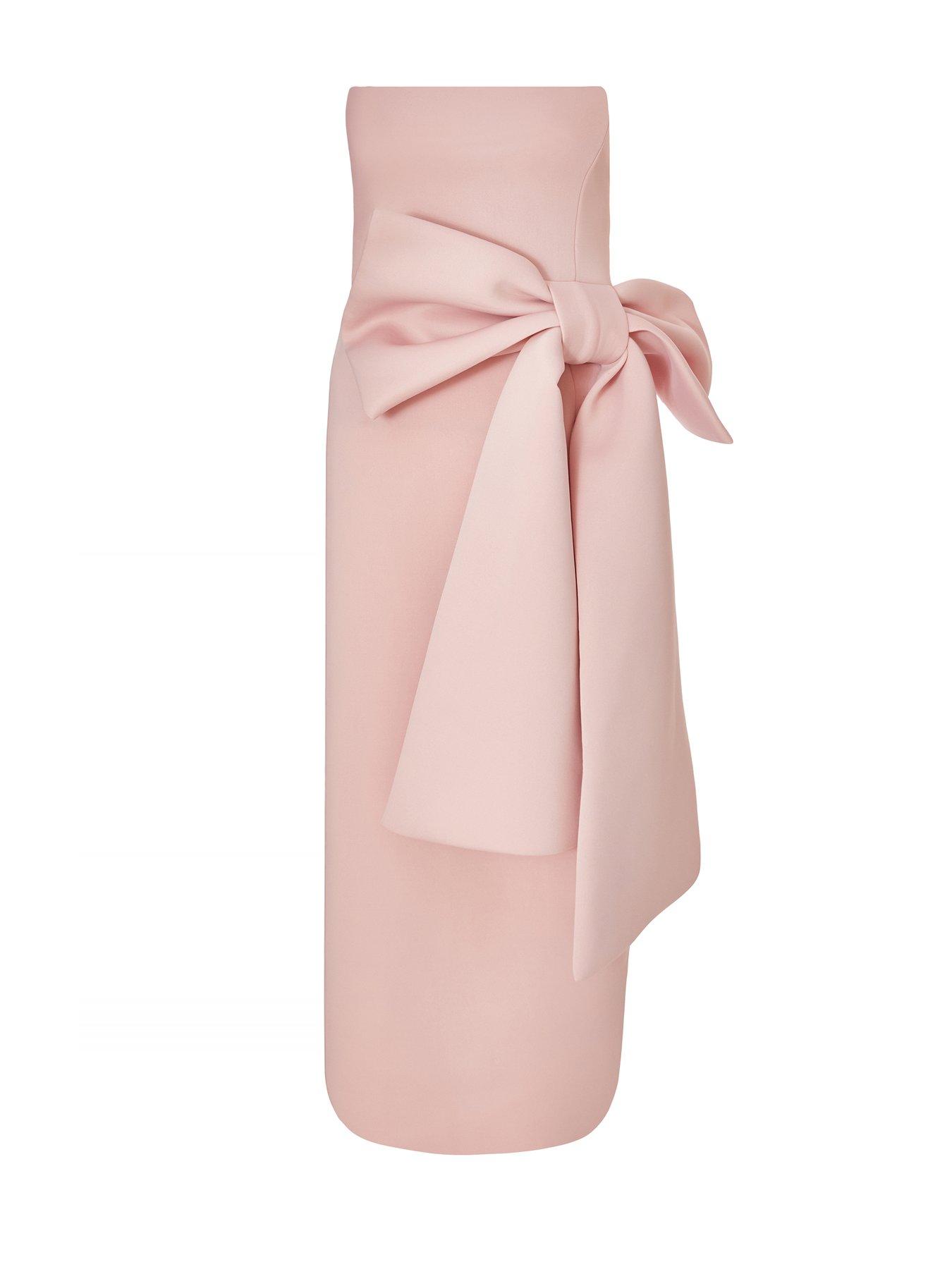 Quiz Pale Pink Strapless Bow Midaxi Dress Very