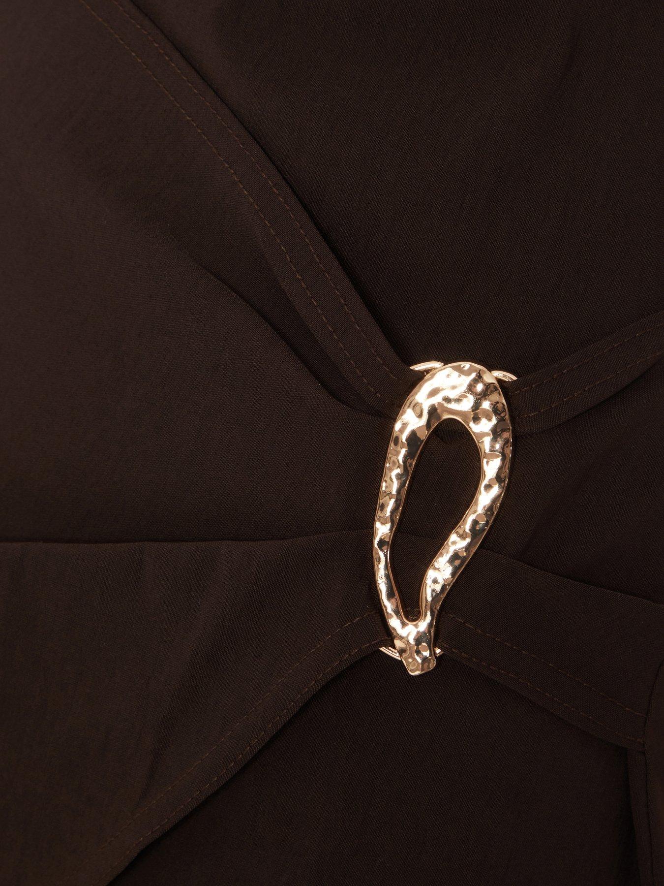Image 6 of 6 of Quiz Brown Square Neck Mini Dress