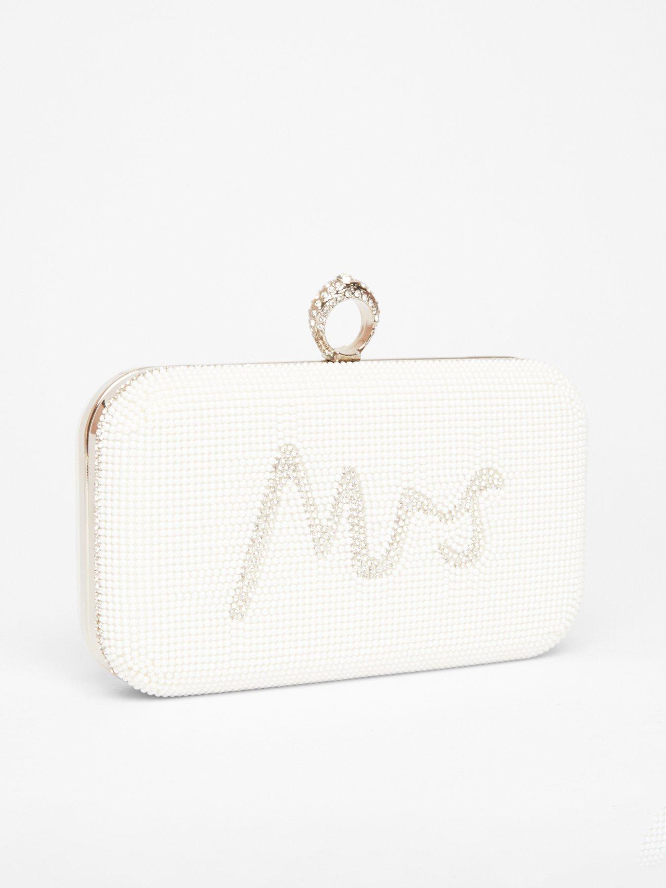 Image 2 of 4 of Quiz White Bridal Diamante Ring Box Bag