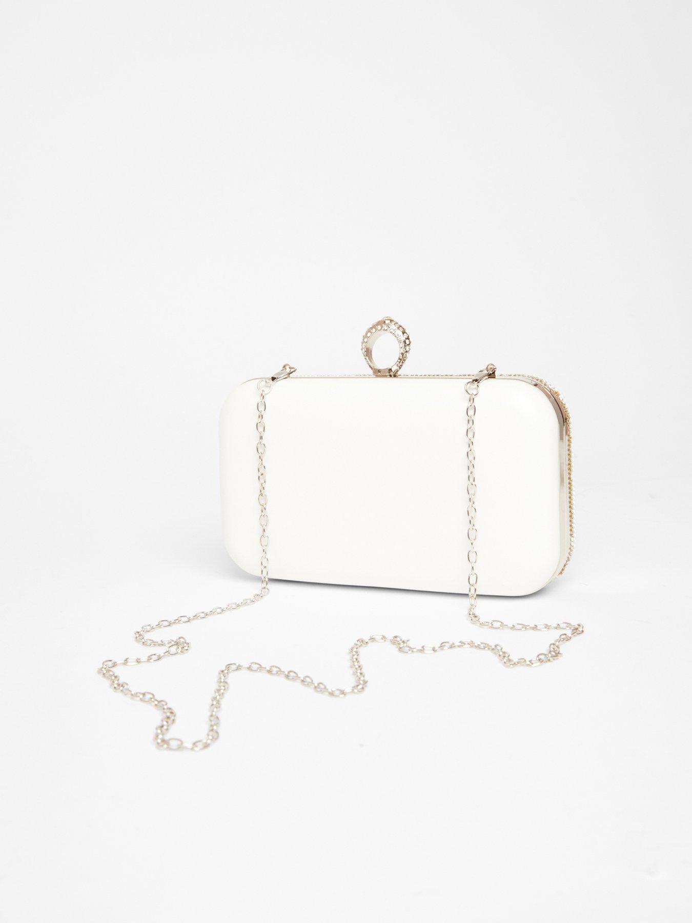 Image 3 of 4 of Quiz White Bridal Diamante Ring Box Bag
