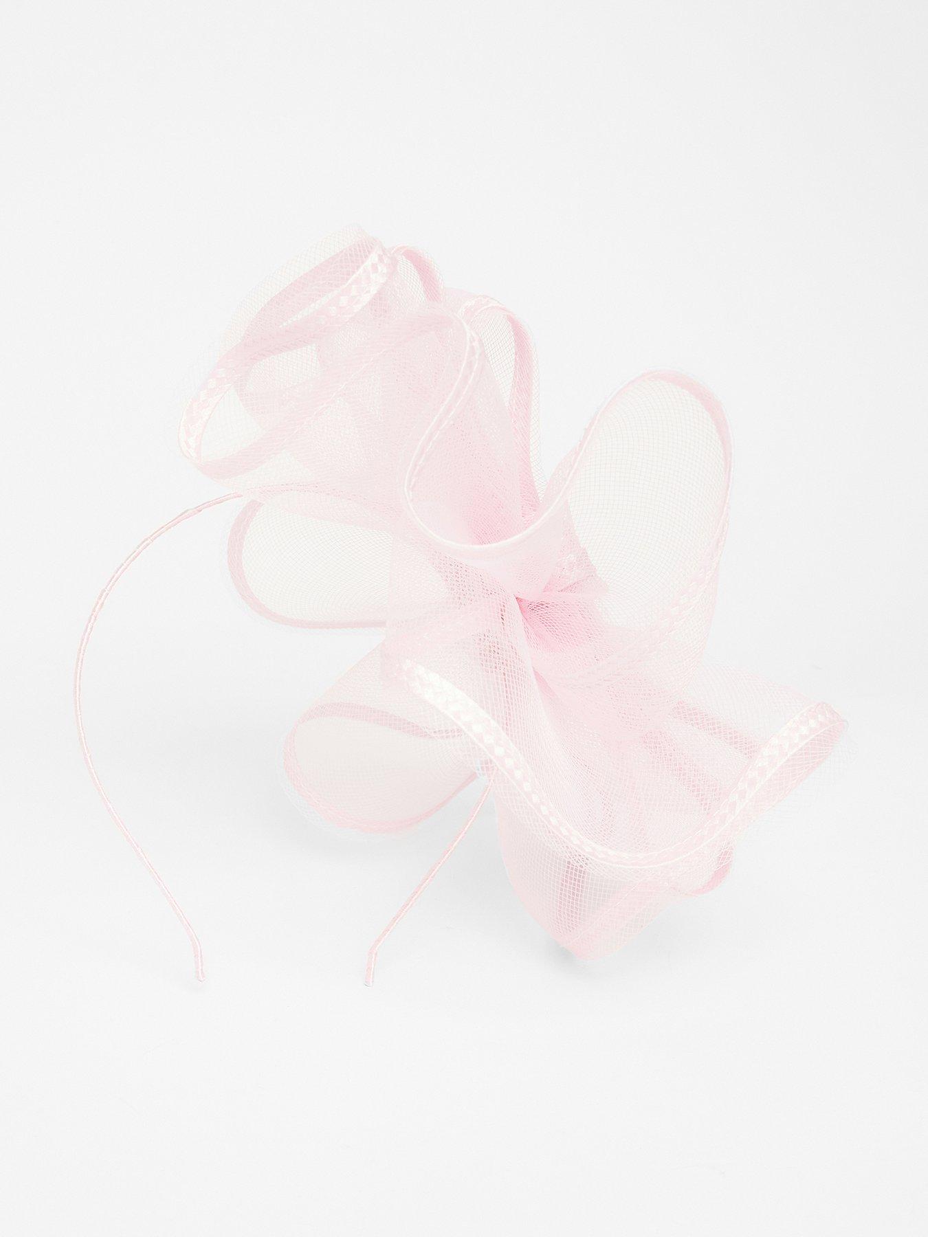 undefined Light Pink Bow Headband Fascinator