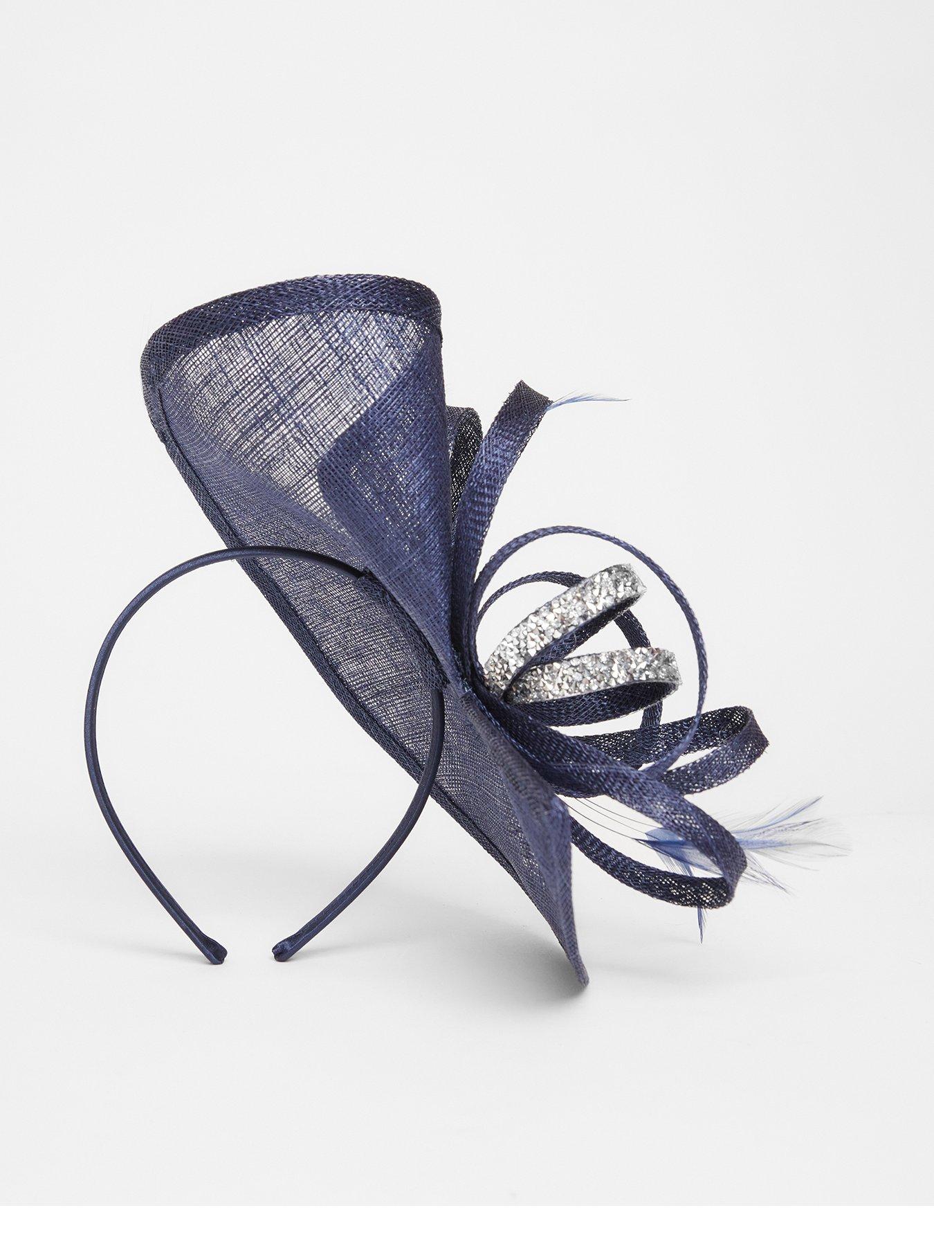 undefined Navy Bow Headband Fascinator