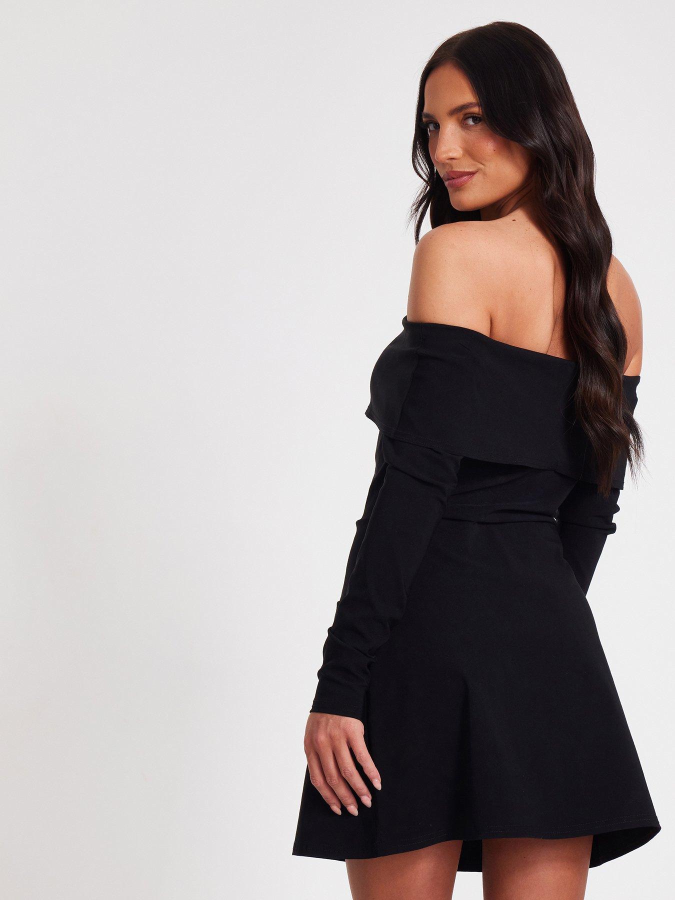 black sheath dress long sleeve Donna Karan Women's Long Sleeve Ruched Jersey Dress - Black