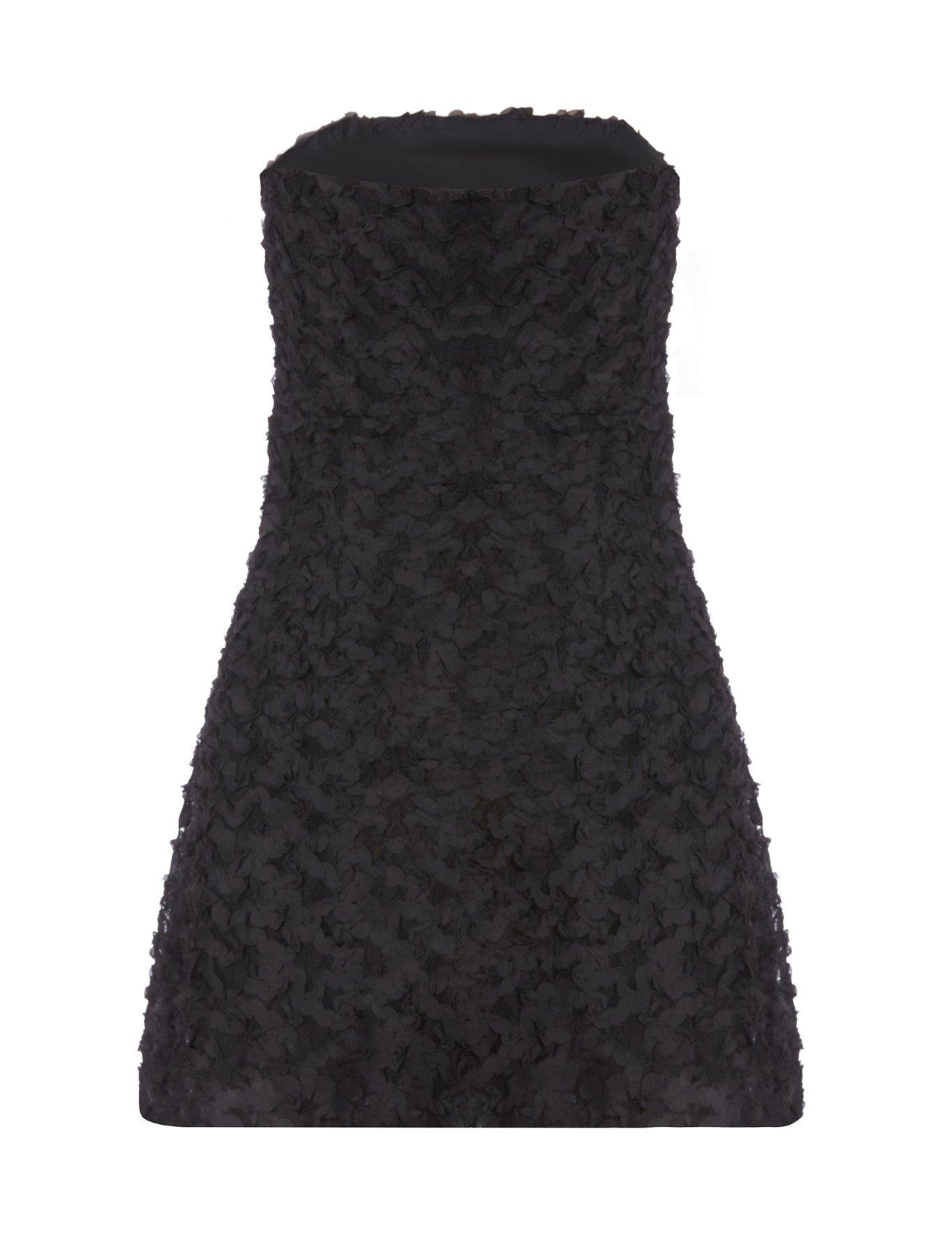 Quiz Black Floral Bandeau Mini Dress | Very