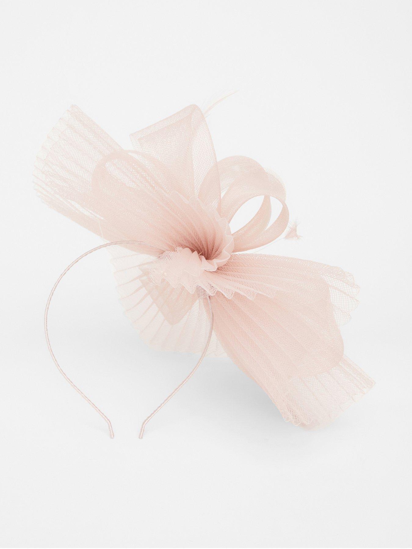 undefined Blush Pleated Headband Fascinator