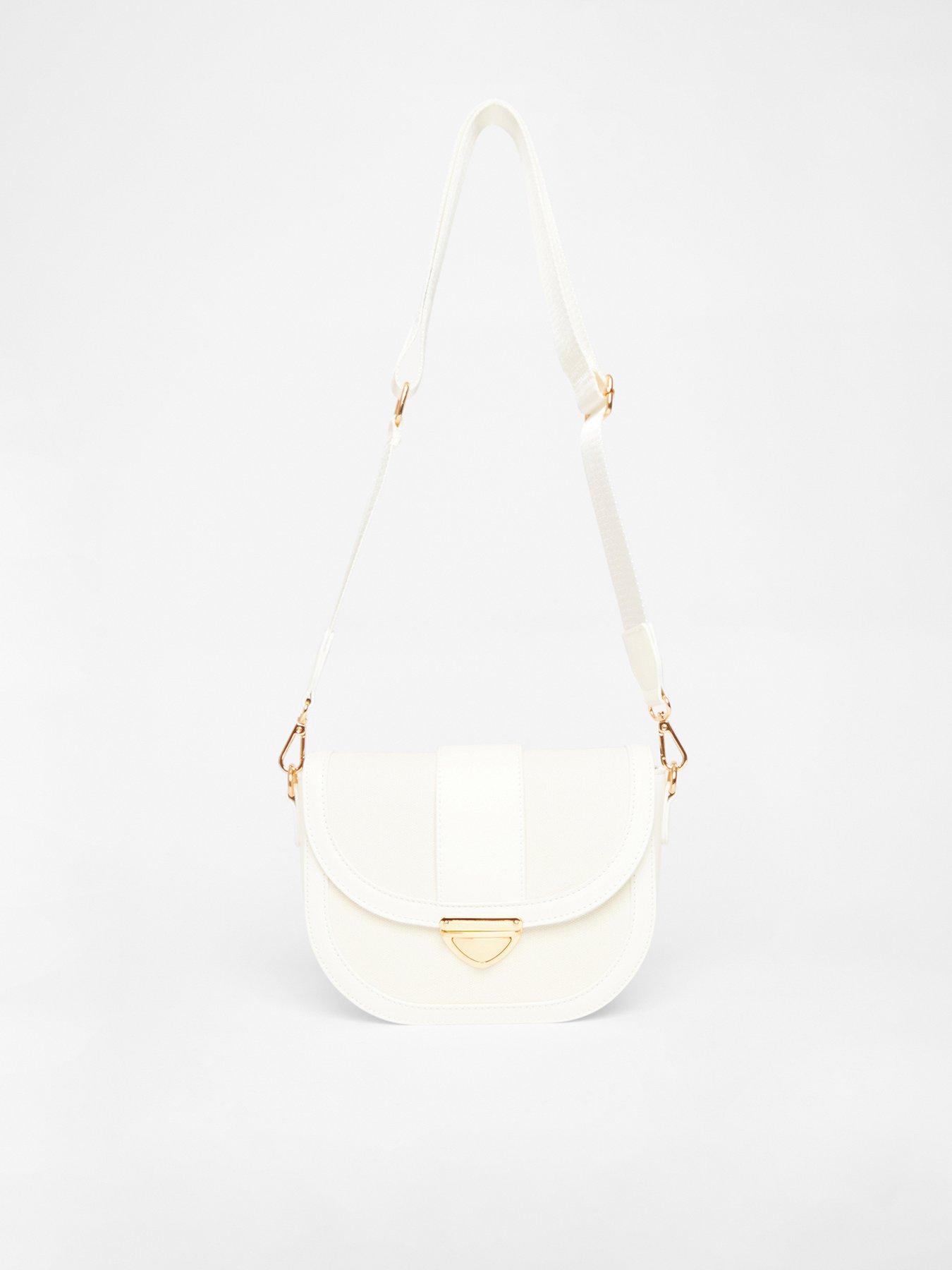 undefined White Contrast Stitch Cross Body Bag