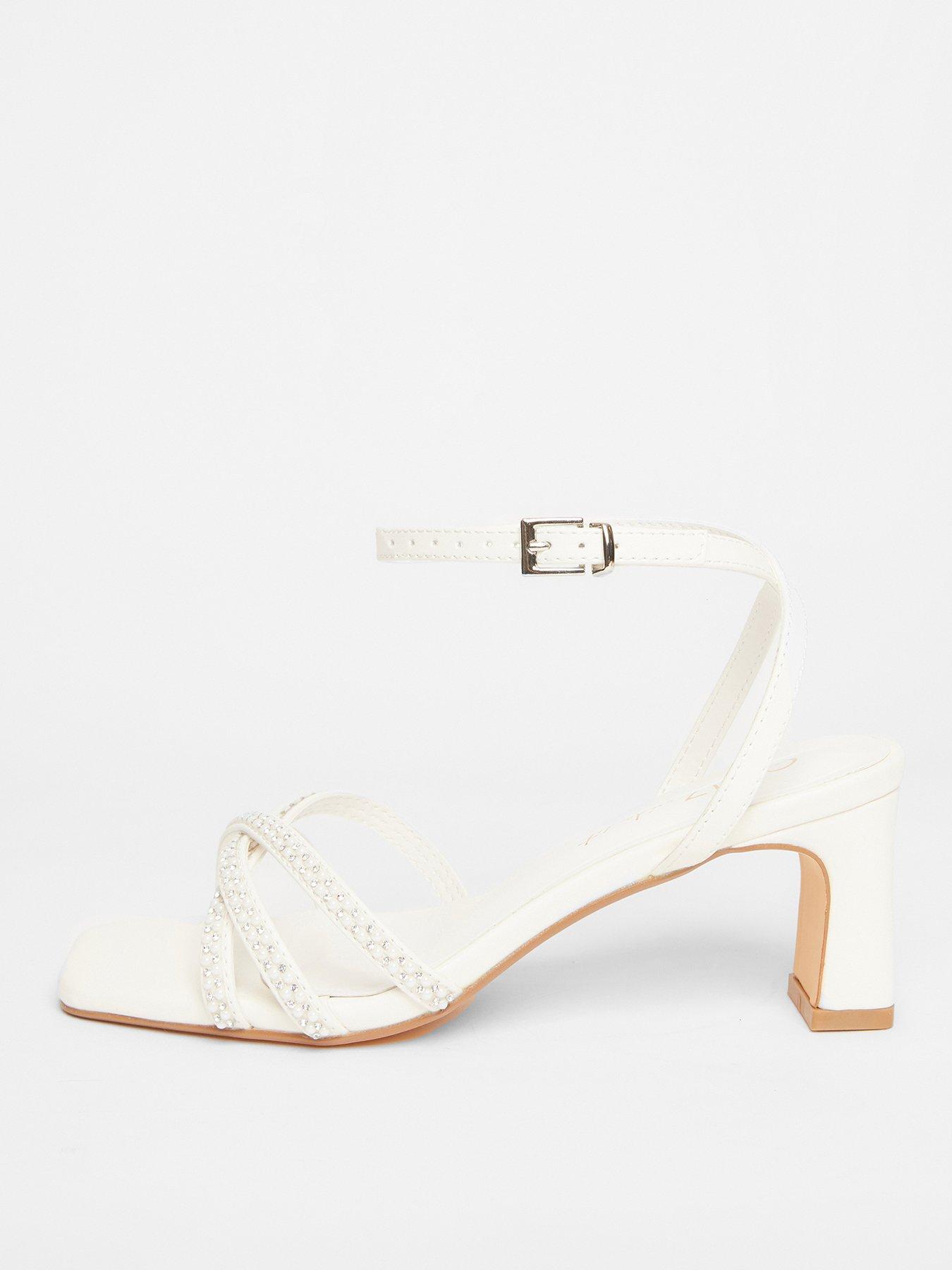 undefined Bridal Wide Fit Diamante Heeled Sandals