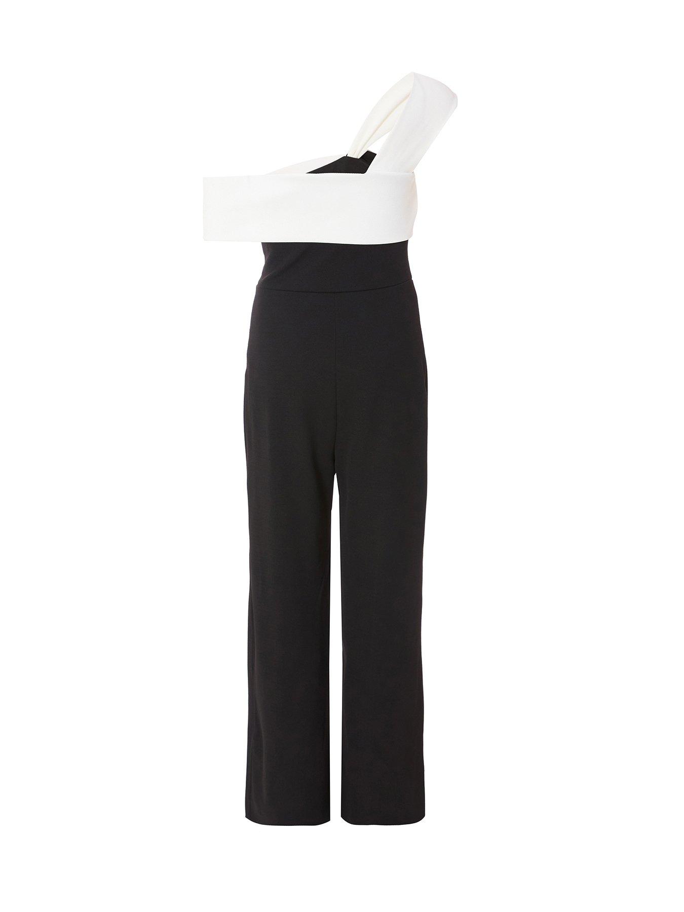 Image 5 of 6 of Quiz Black Contrast Bardot Jumpsuit