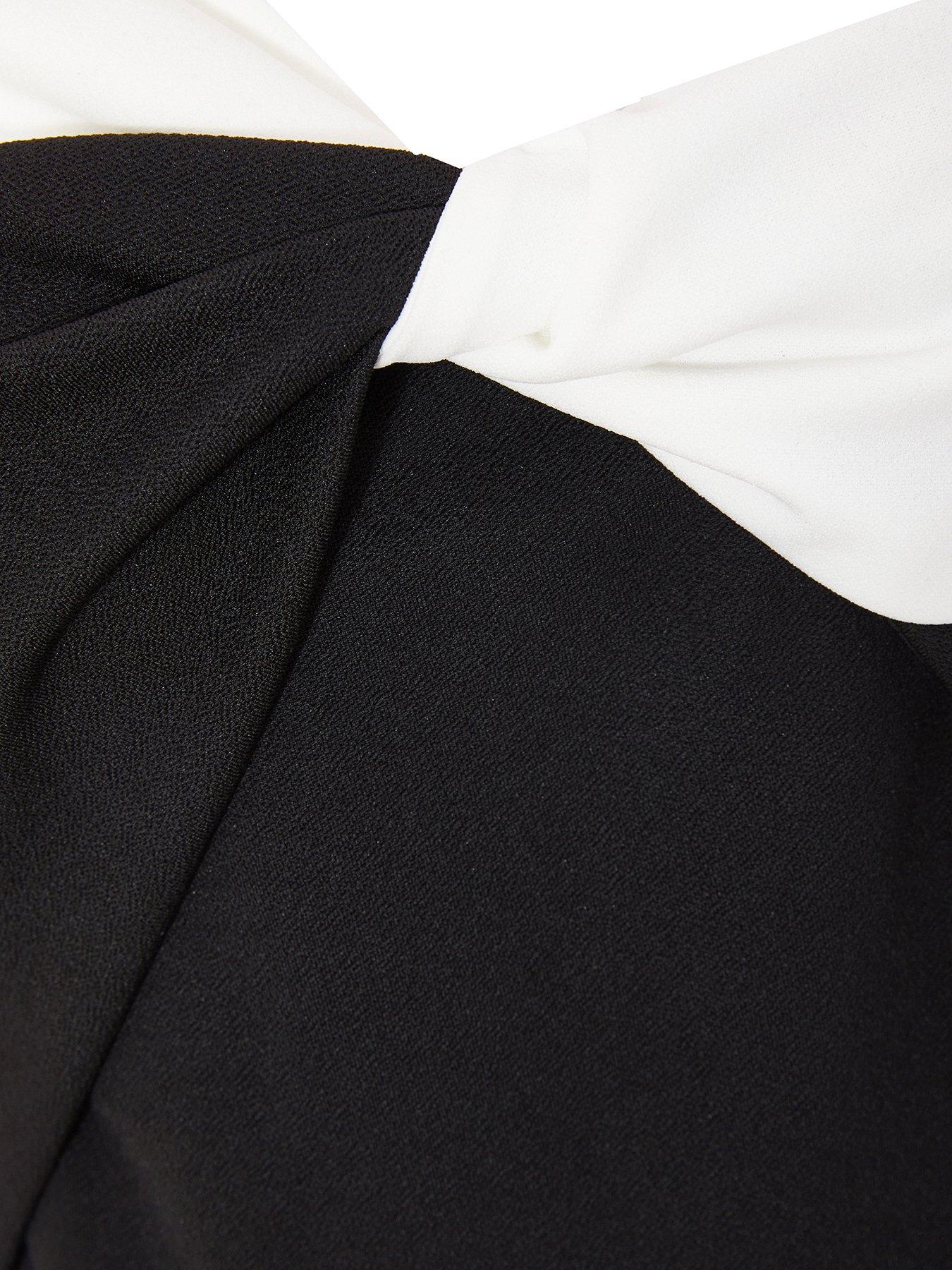 Image 6 of 6 of Quiz Black Contrast Bardot Jumpsuit