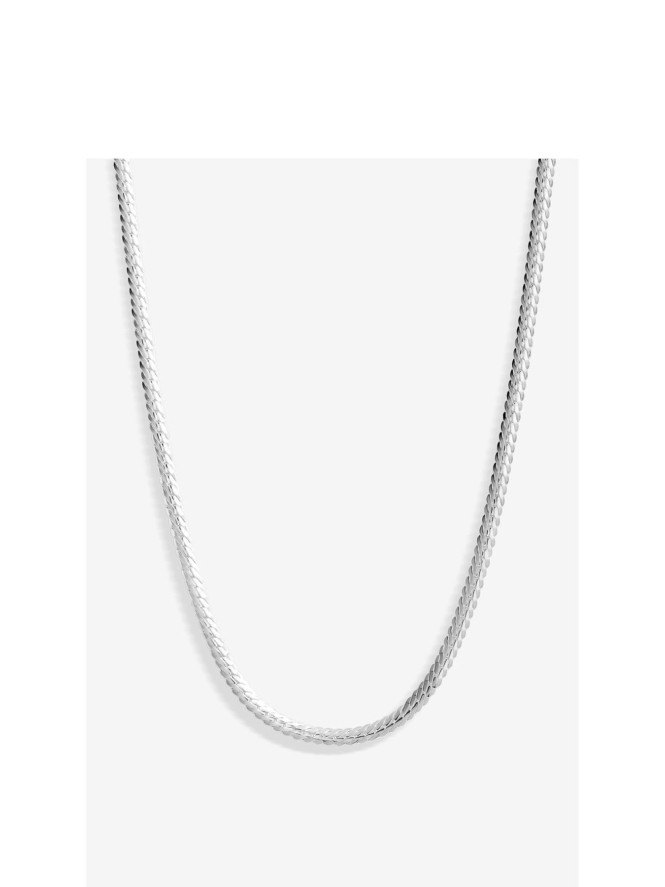 undefined Sterling Silver 925 Flat Herringbone Necklace