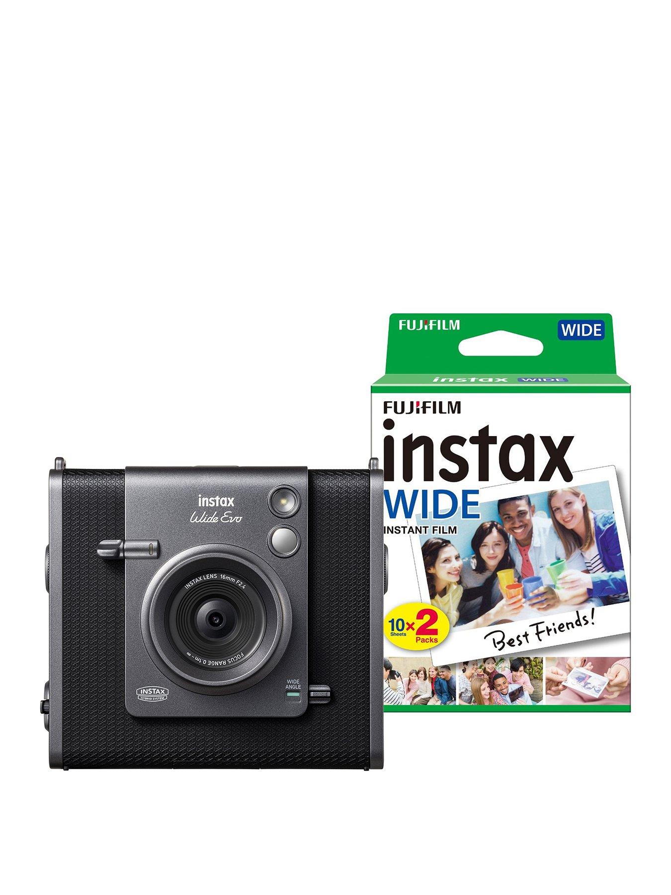 Fujifilm Instax Wide Evo Hybrid Instant Camera - Black + 20 Shot Film Pack