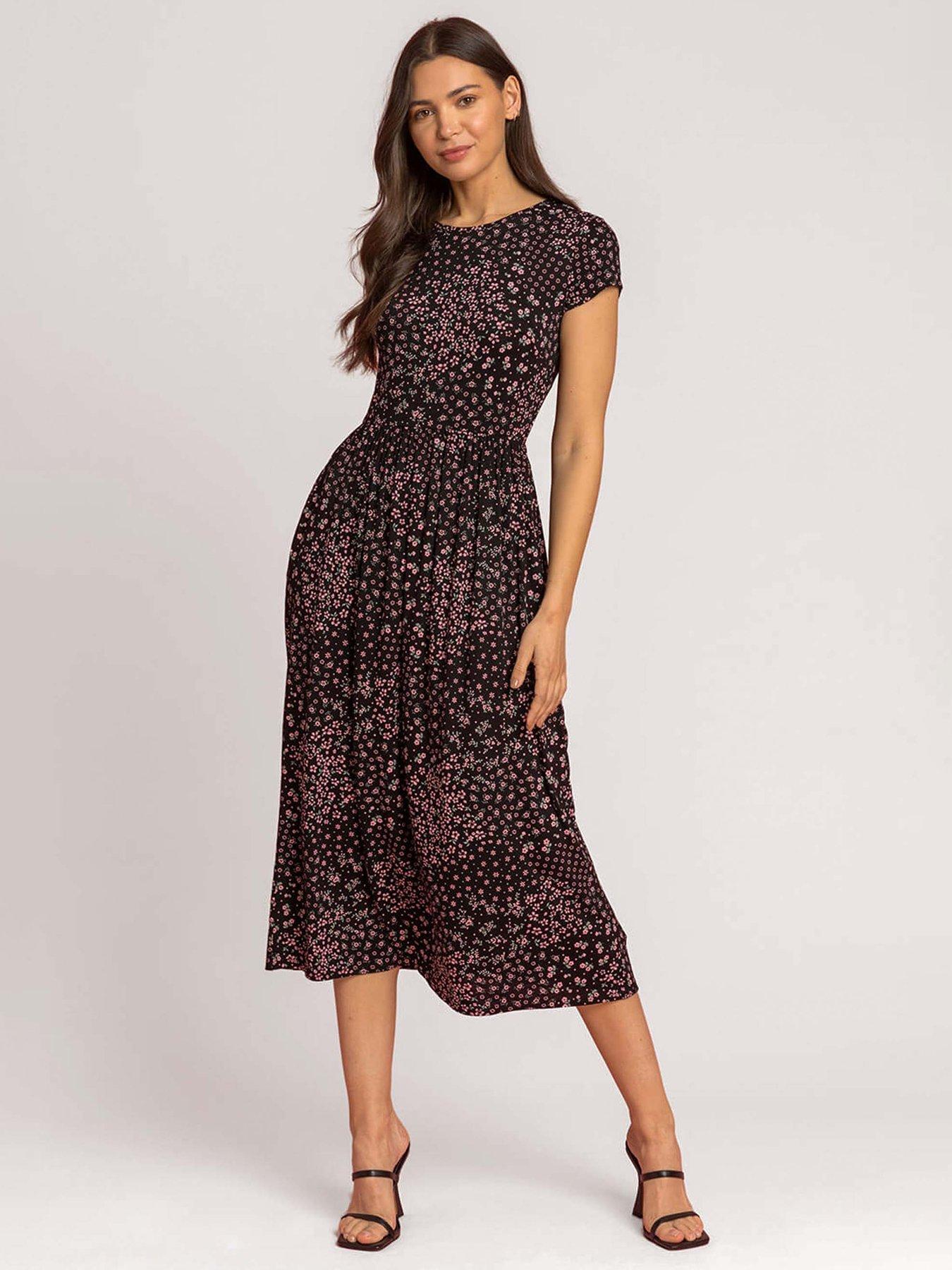 undefined Patchwork Floral Stretch Jersey Dress