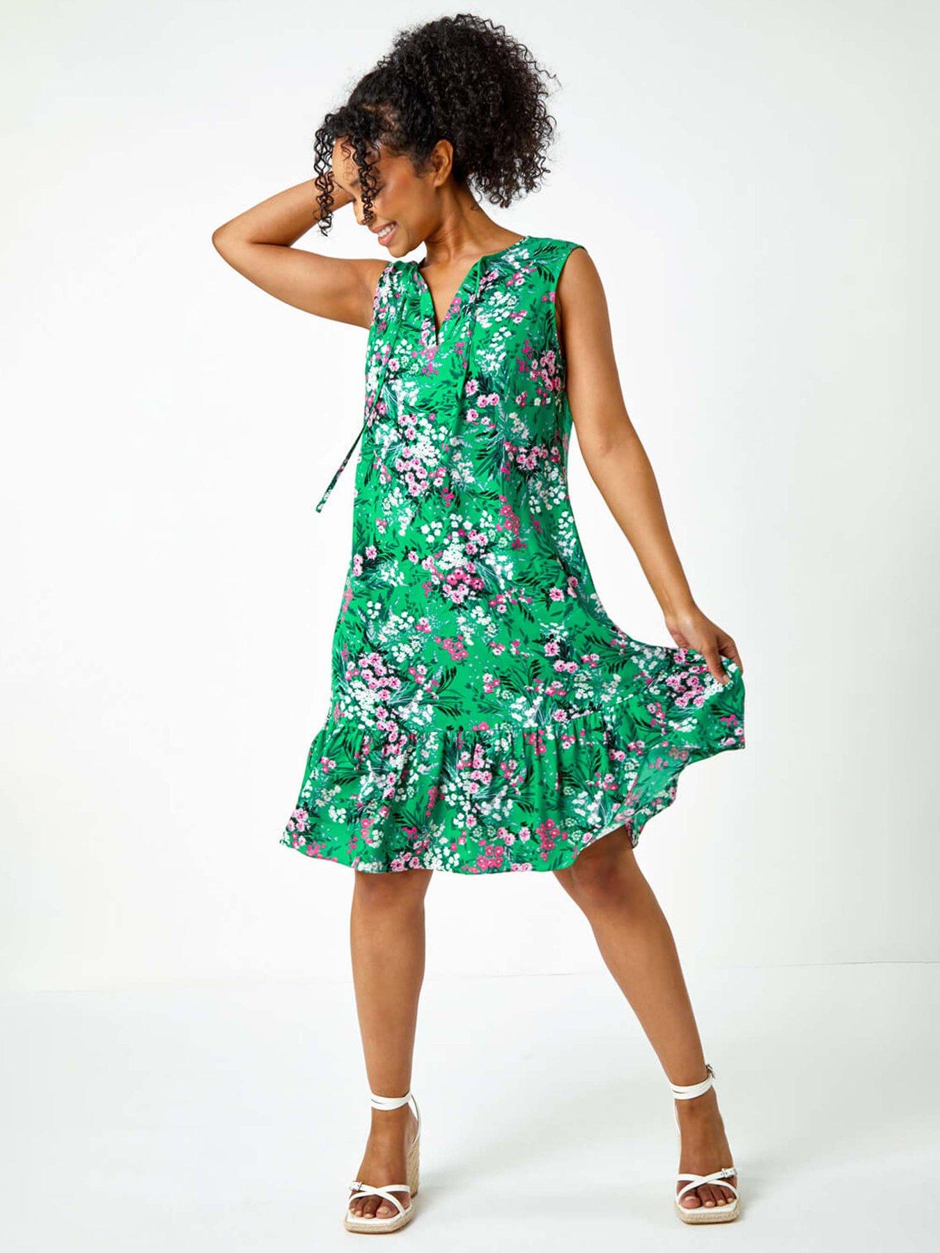 Roman Petite Floral Print Frill Hem Dress Very