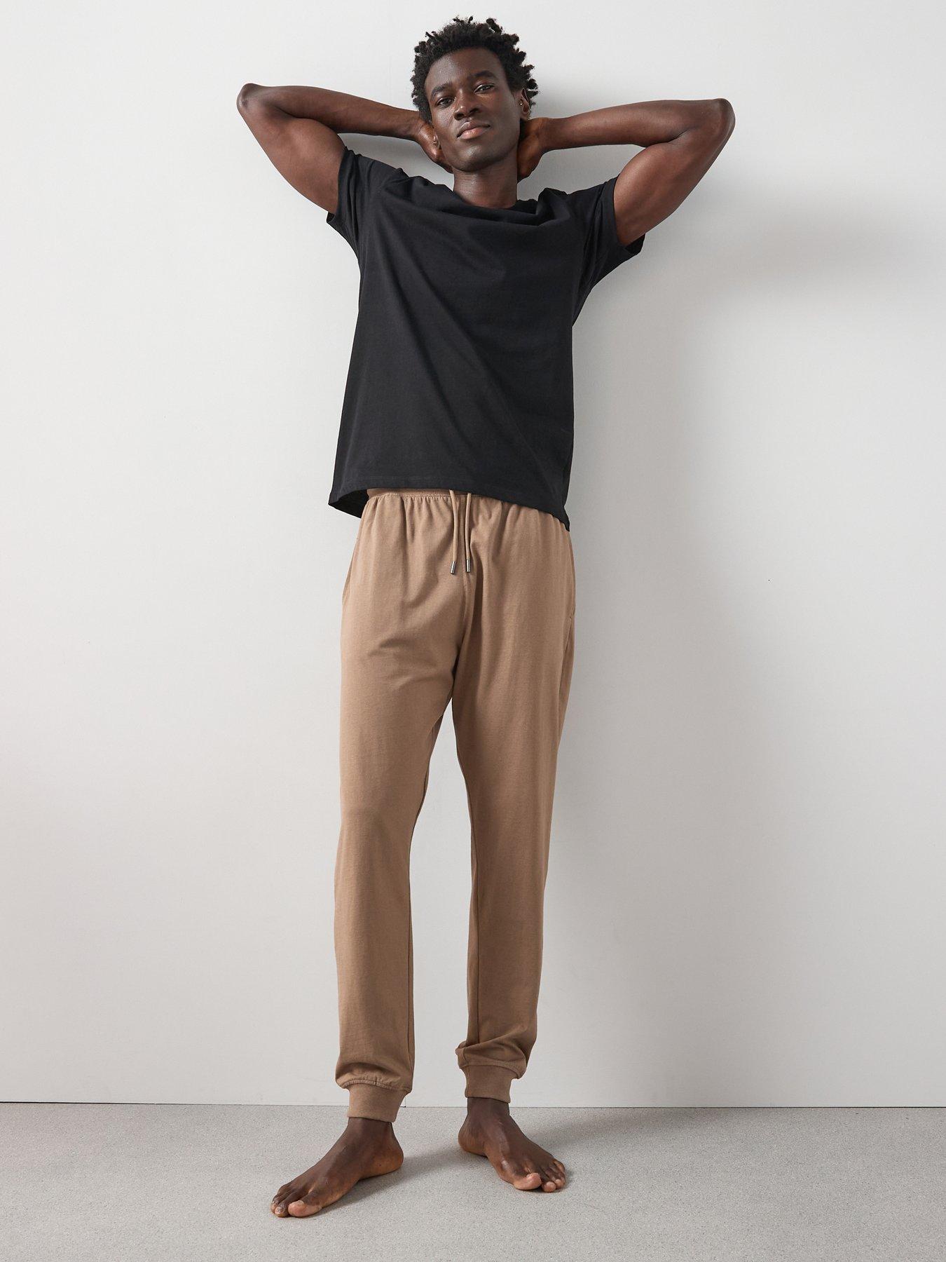 The Very Collection Short Sleeve T-Shirt And Jogger Pj Set - Black/Brown