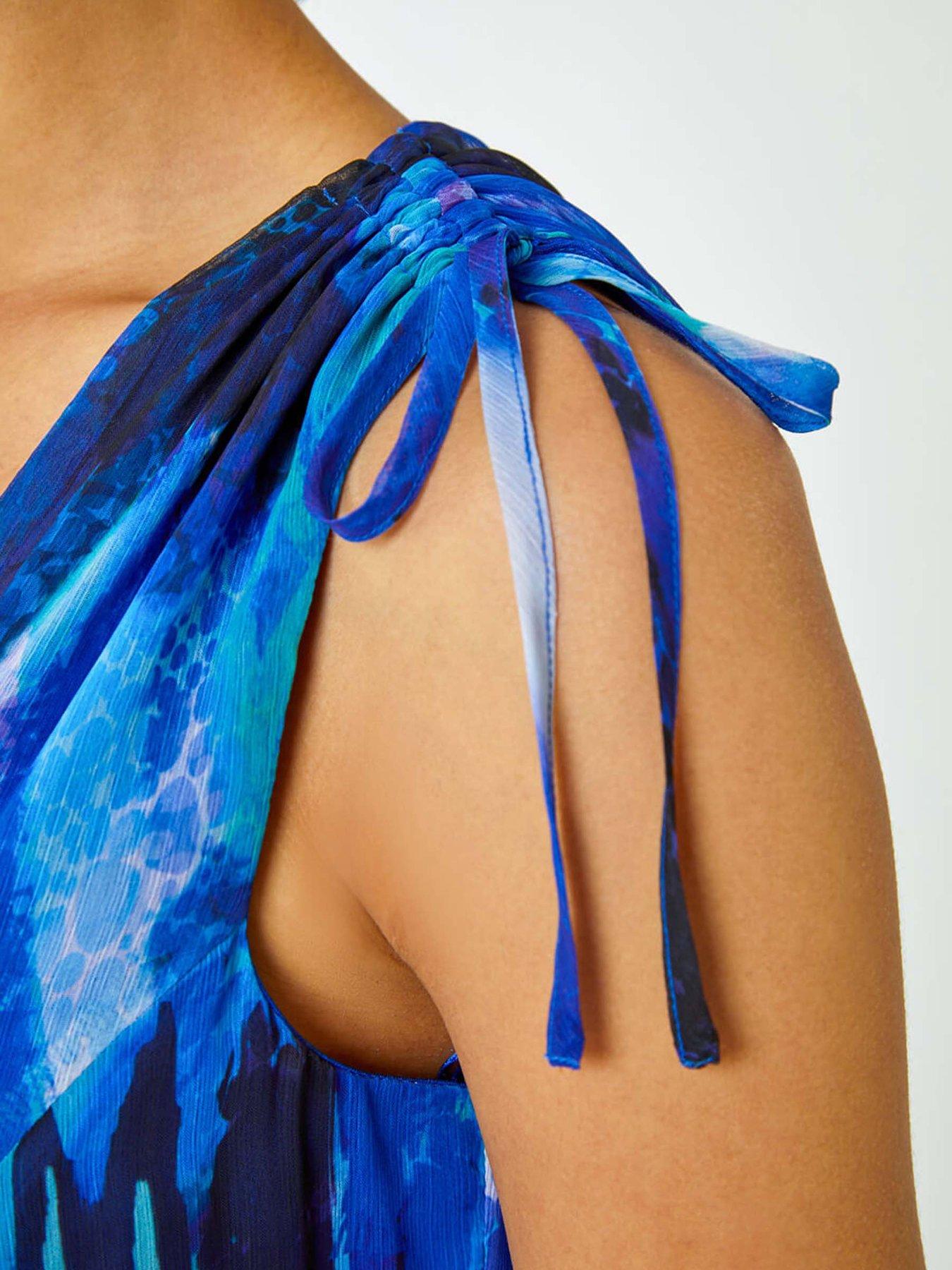 Image 5 of 5 of Roman Sleeveless Abstract Print Maxi Dress
