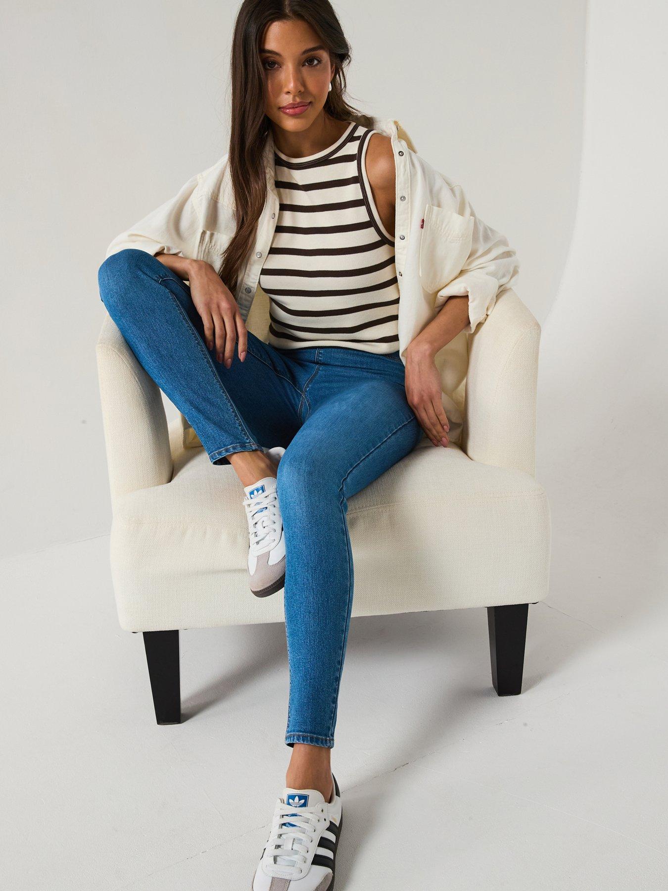 The Very Collection Tall High Waist Denim Jeggings - Mid Wash
