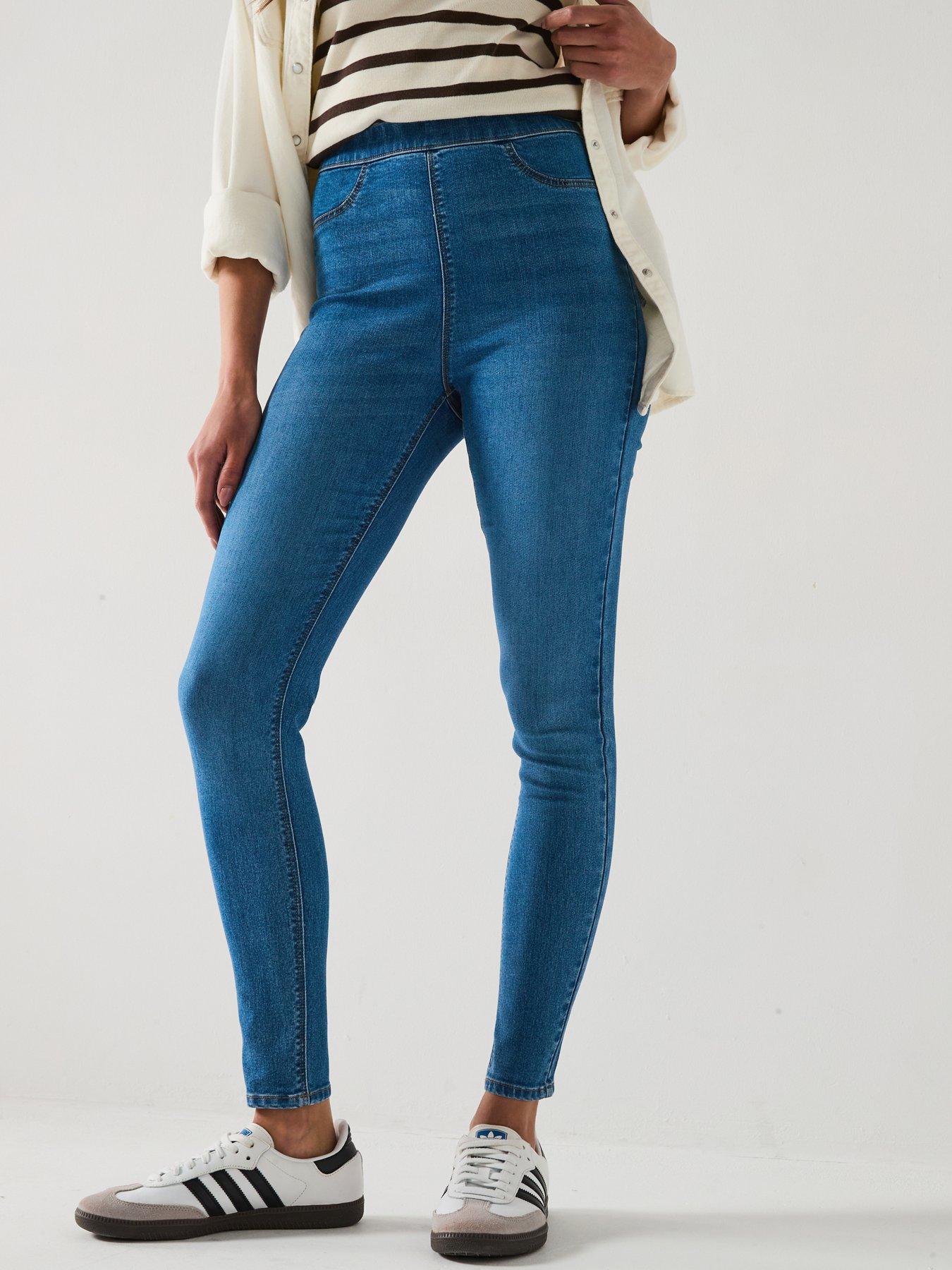 undefined Tall High Waist Denim Jeggings - Mid Wash