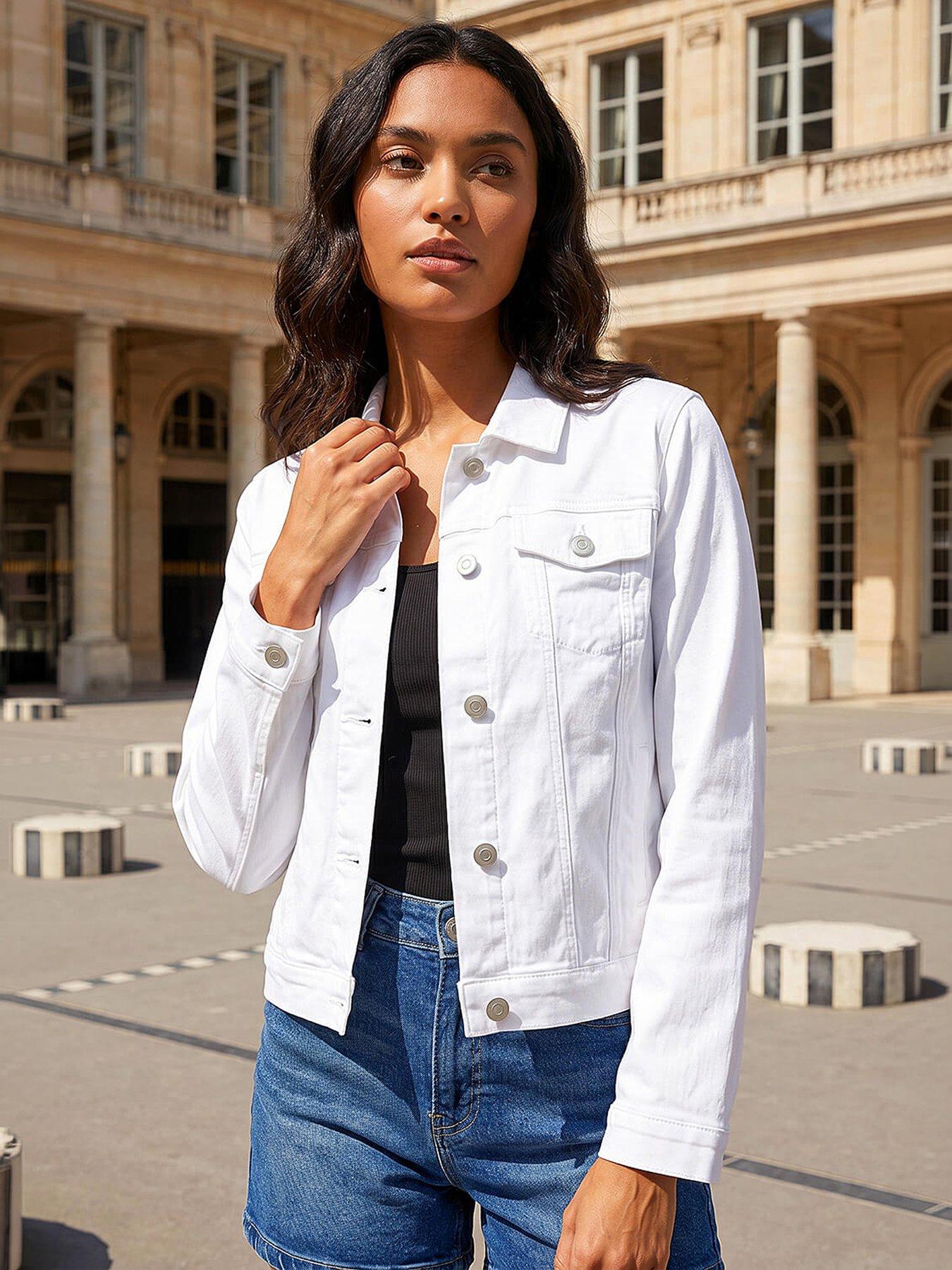 Roman Stretch Pocket Detail Jacket, White, Size 18, Women