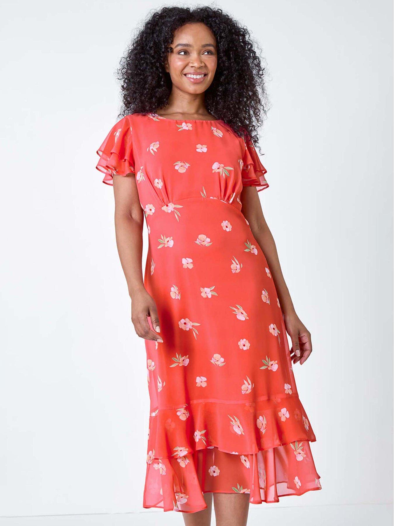 Romantic Floral Tiered Chiffon Mini Dress main image 1