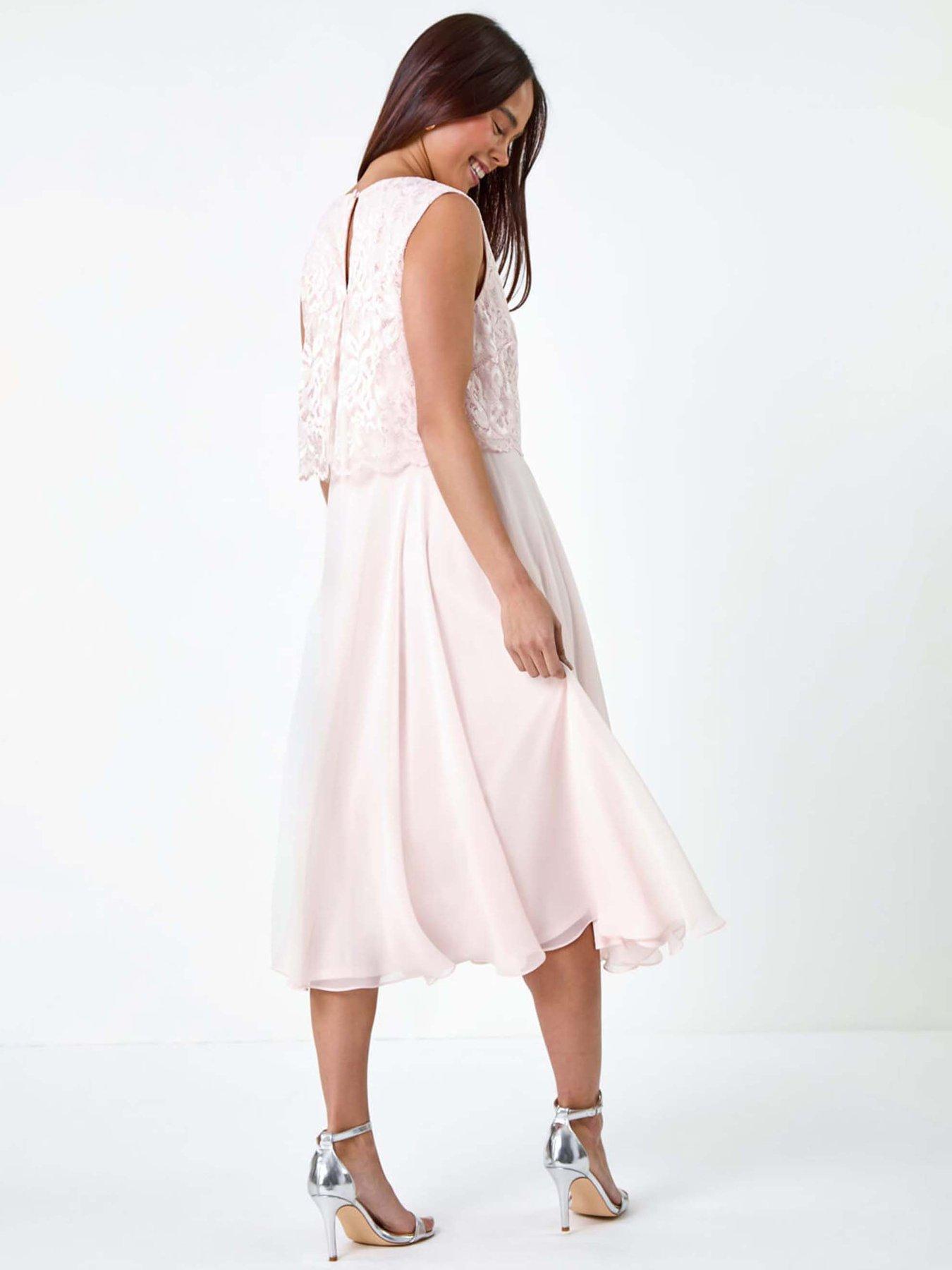 RTM Chiffon Overlay Dress in Red 12145