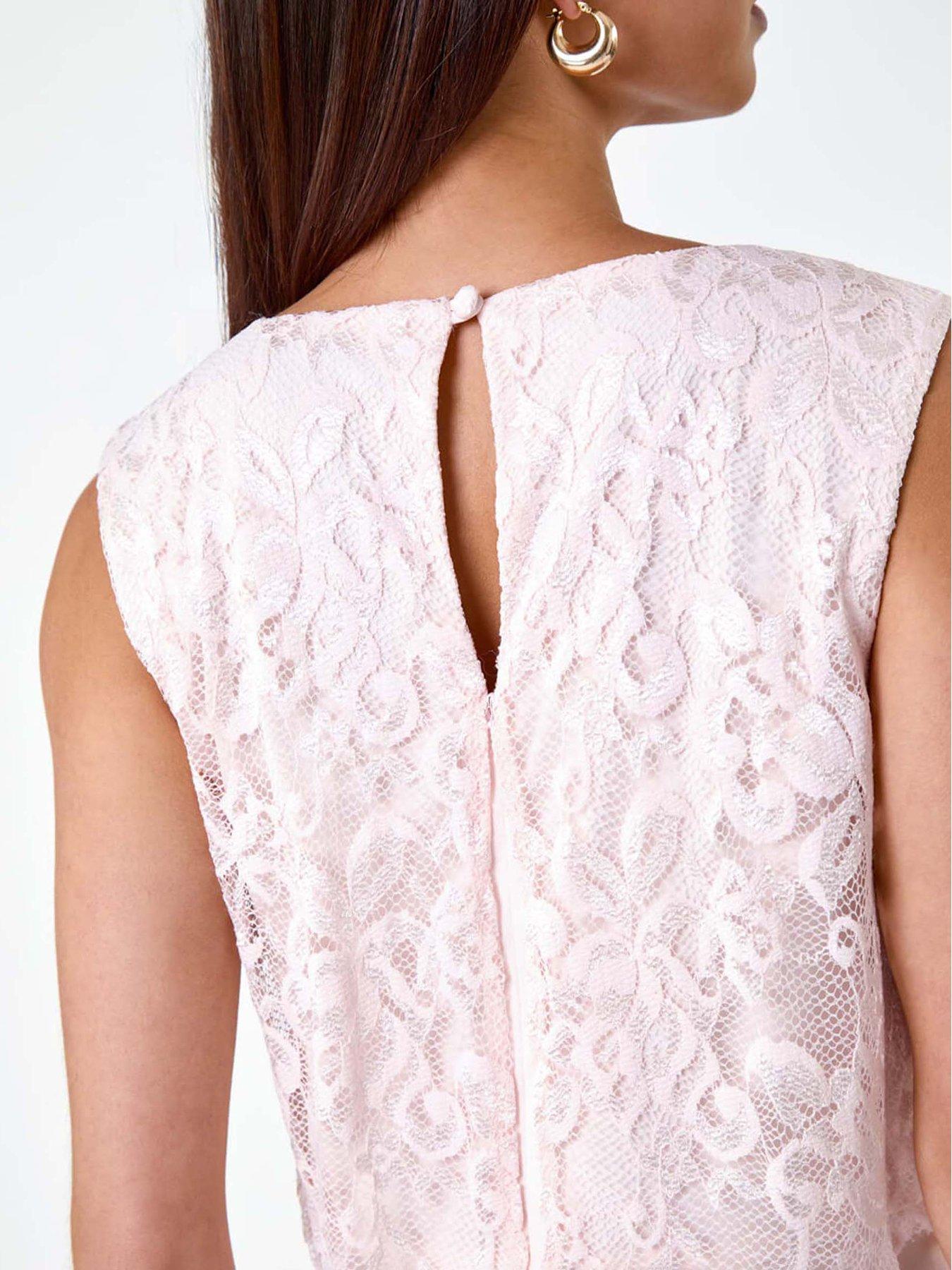 Roman Petite Chiffon Overlay Lace Midi Dress | Very