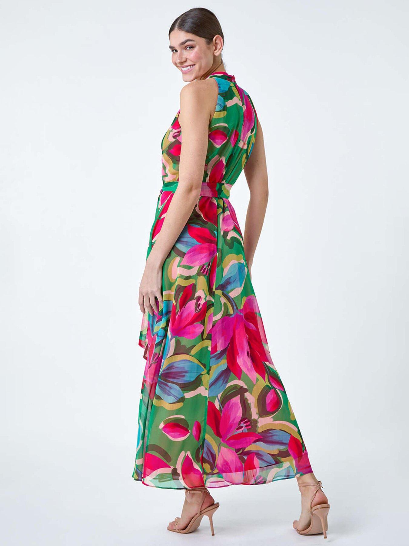 roman floral maxi dress