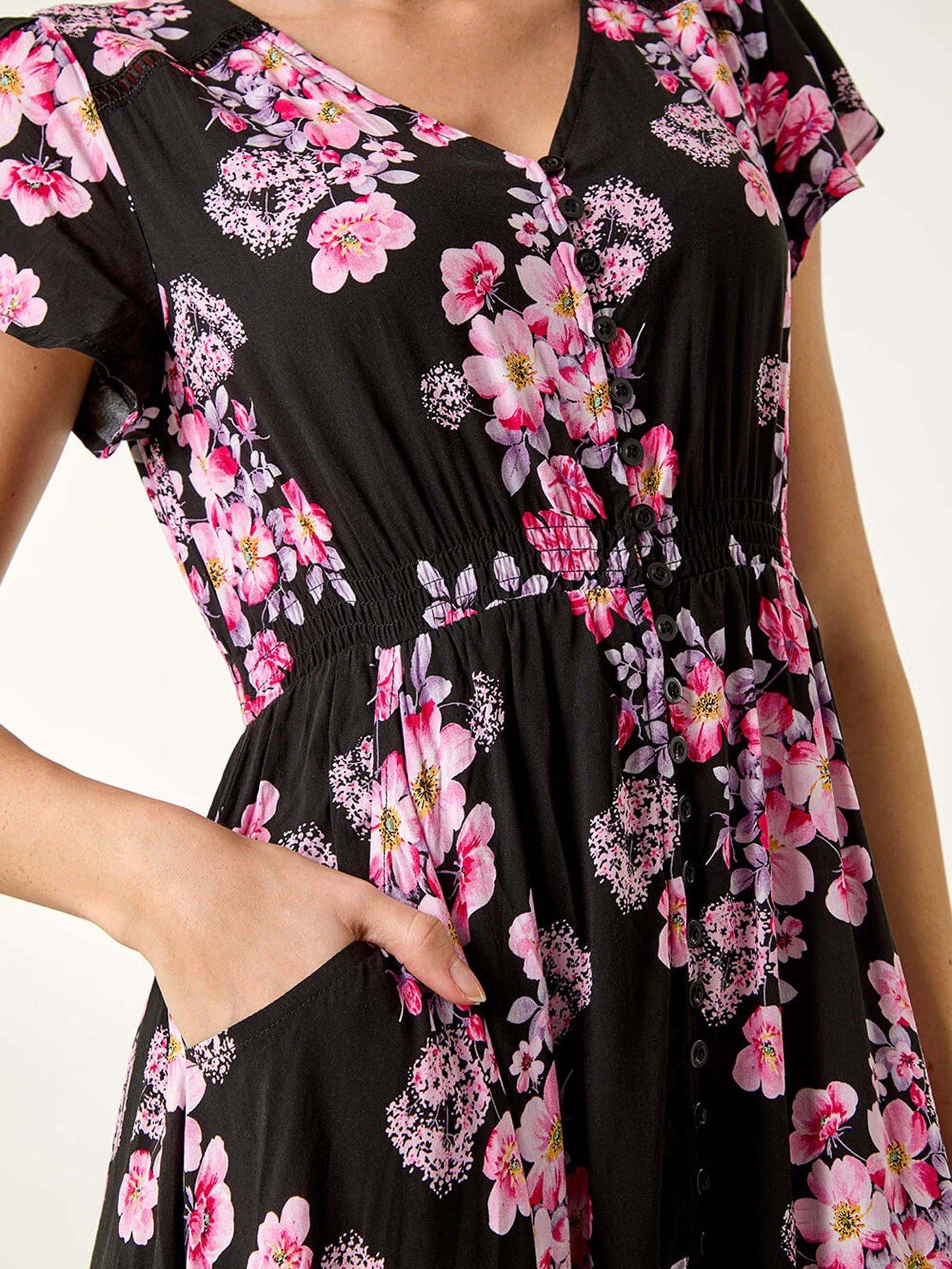 roman floral maxi dress