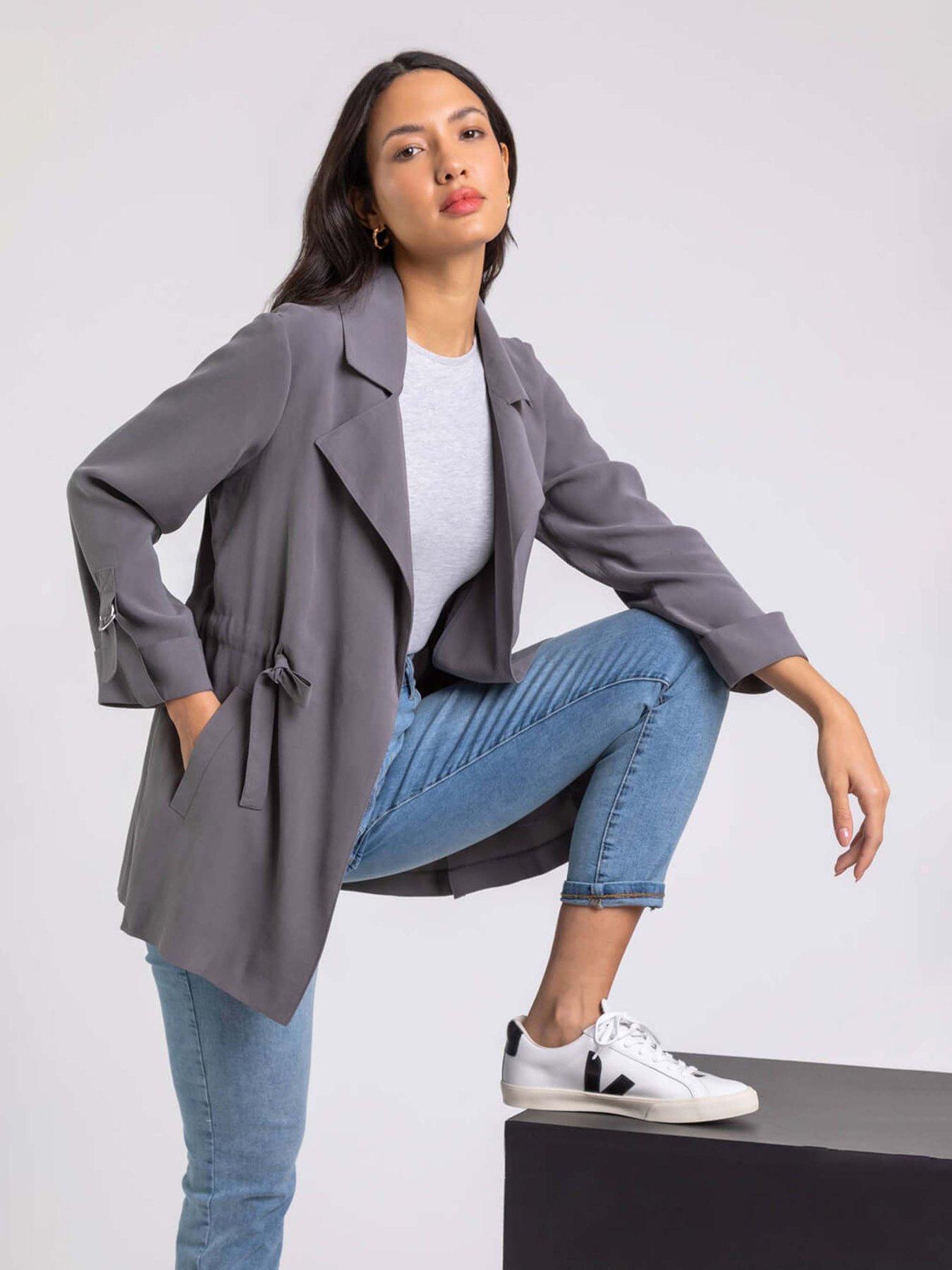 undefined Tie Waist Longline Jacket
