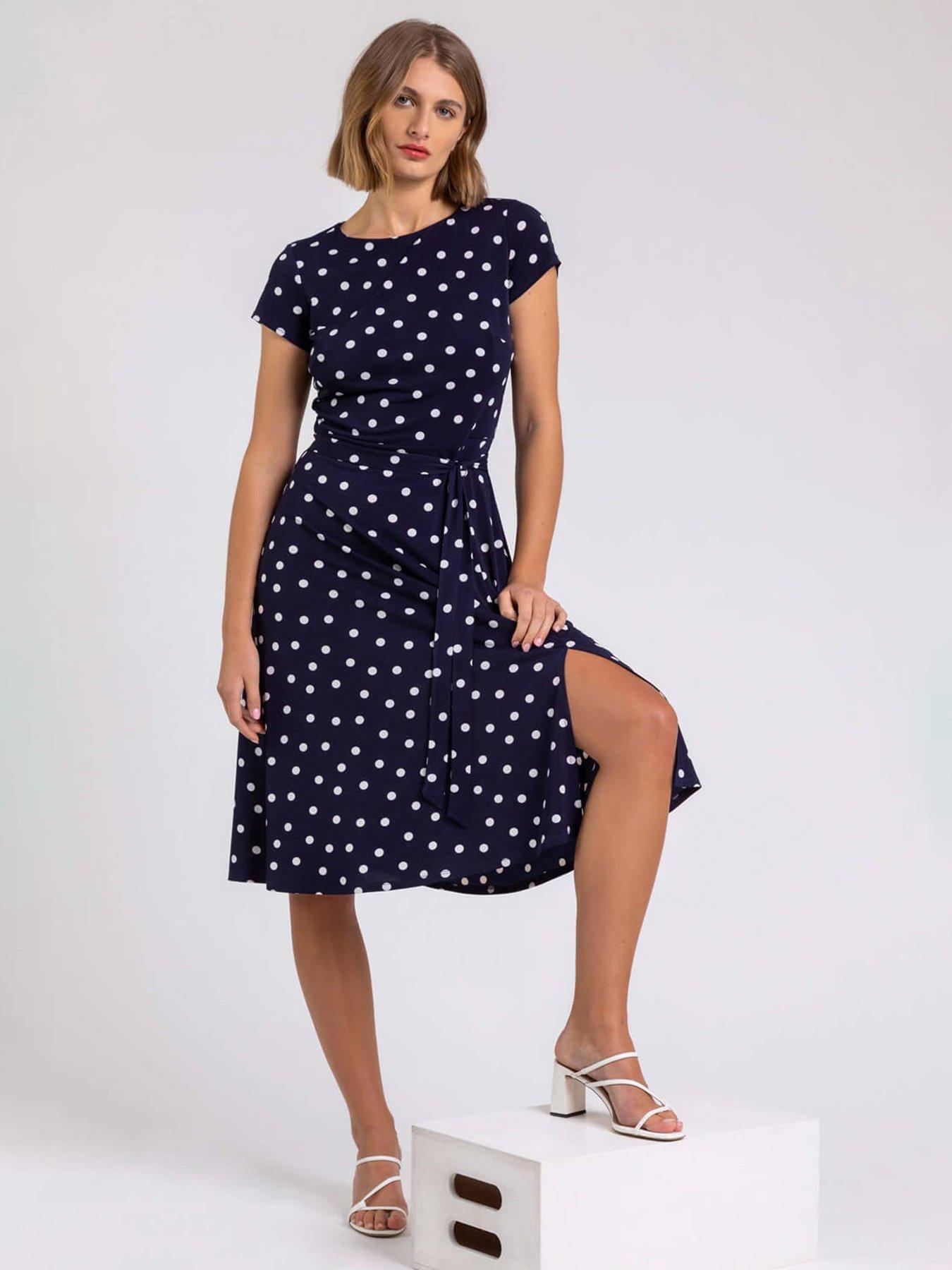 undefined Spot Print Jersey Stretch Dress