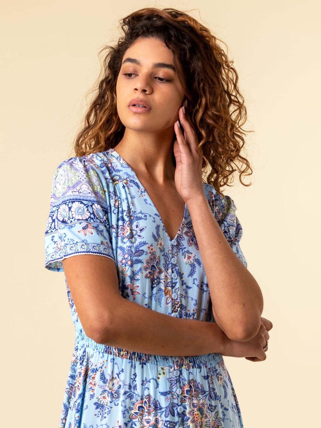 roman floral maxi dress