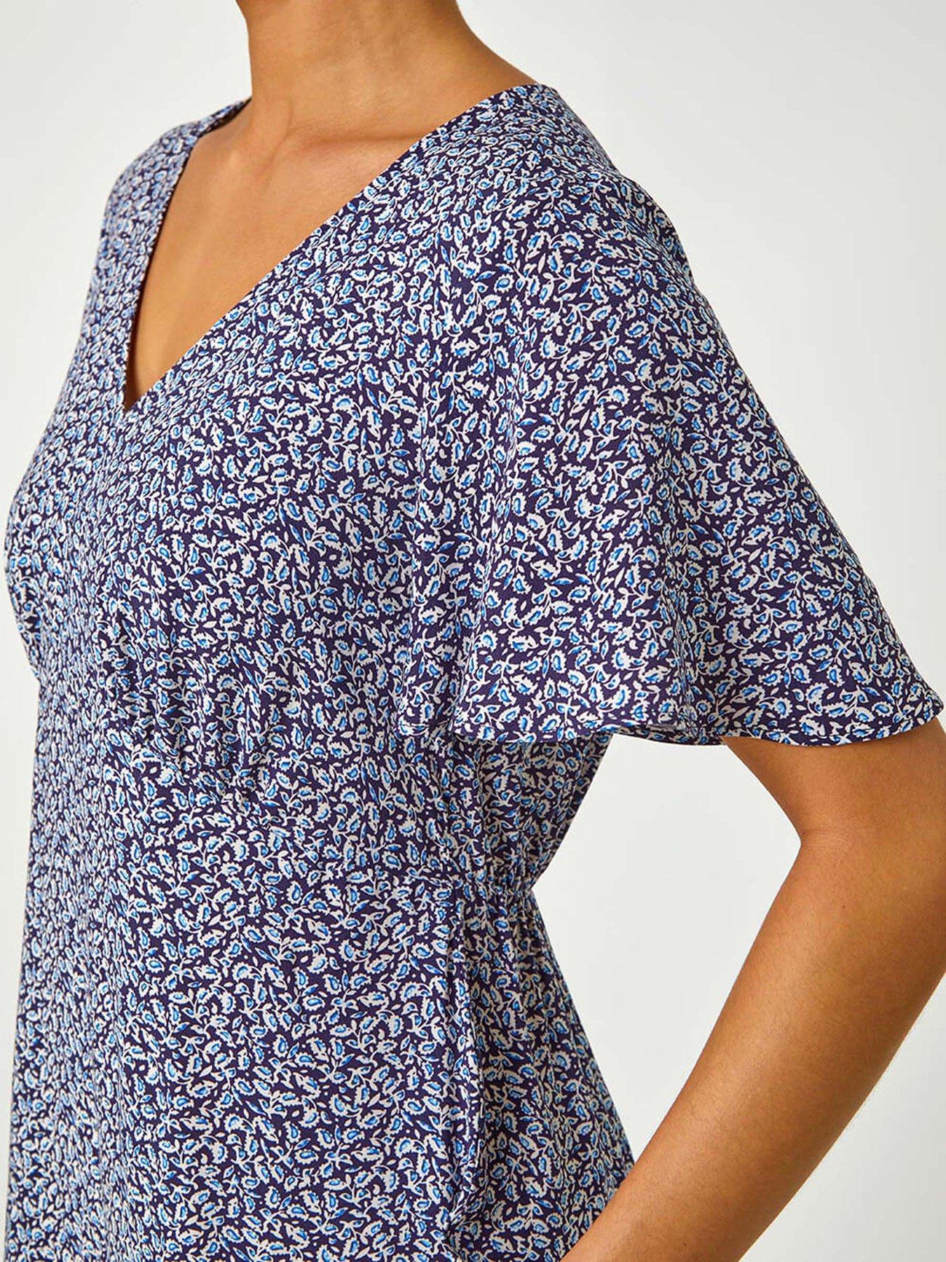 Image 5 of 5 of Roman Petite Ditsy Paisley Midi Dress