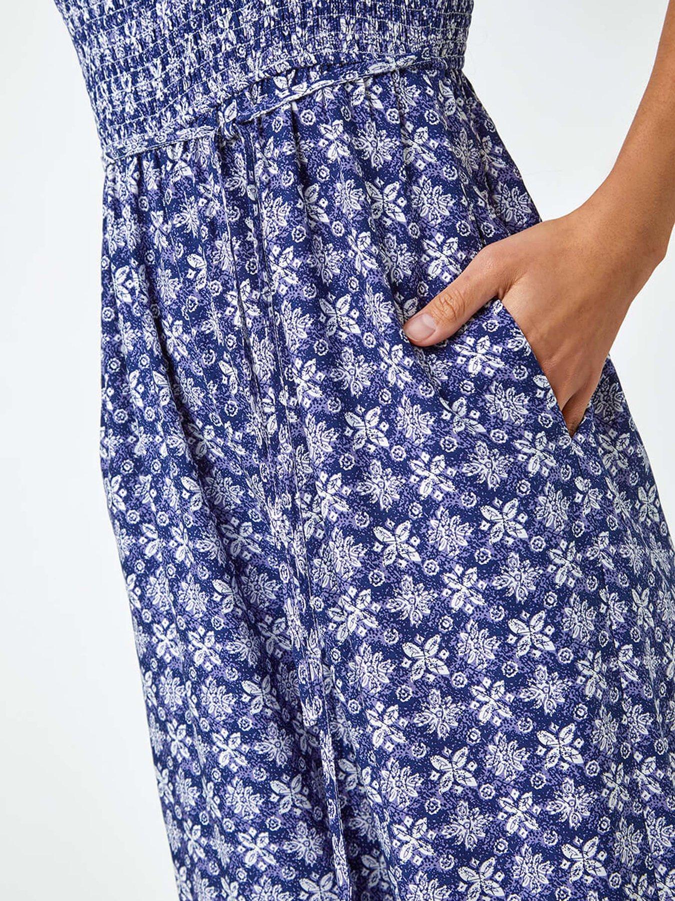 Image 5 of 5 of Roman Border Print Culotte Jumpsuit