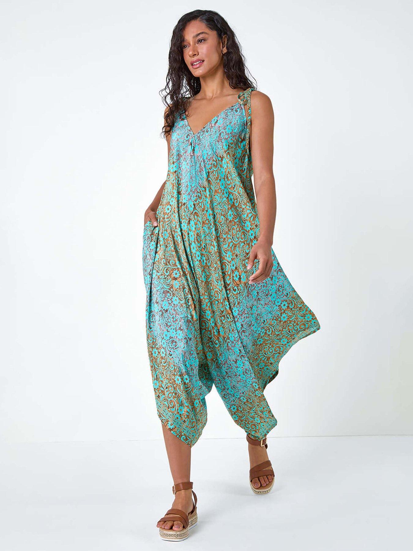 undefined Paisley Floral Pocket Slouchy Jumpsuit