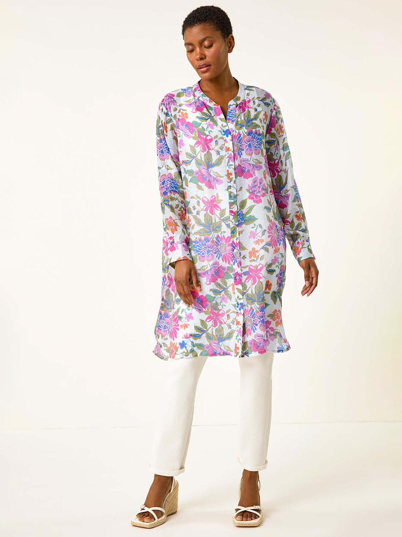 undefined Floral Print Longline Blouse
